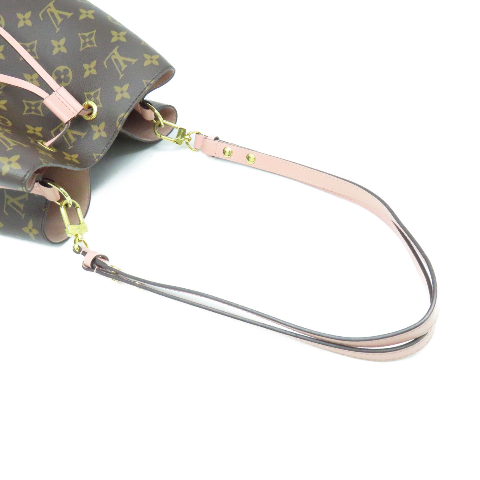LOUIS VUITTON Monogram Neo Noe MM Shoulder Bag肩背袋啡色/粉紅色