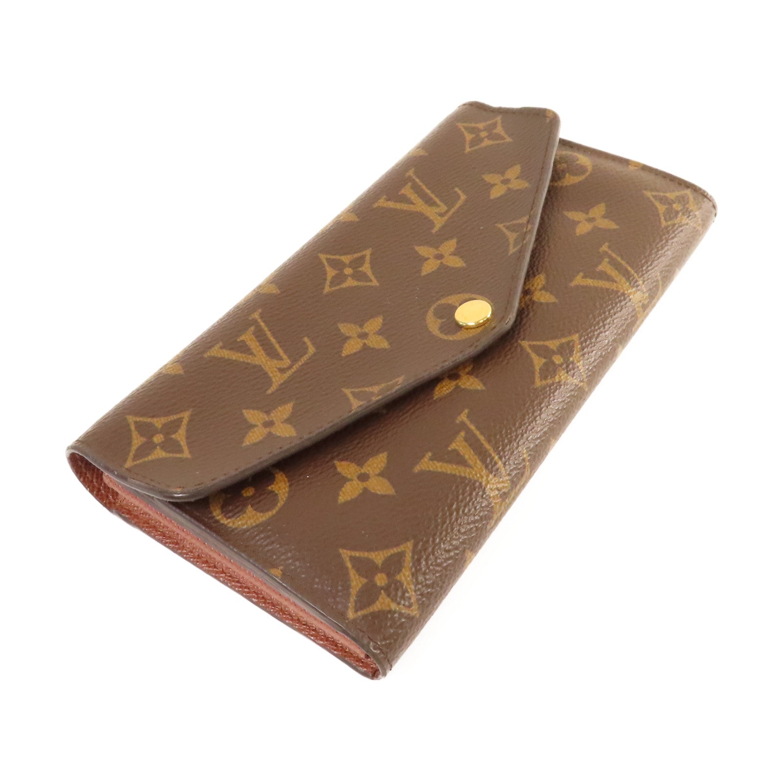 LOUIS VUITTON Monogram Sarah Long Wallet金扣長錢包啡色