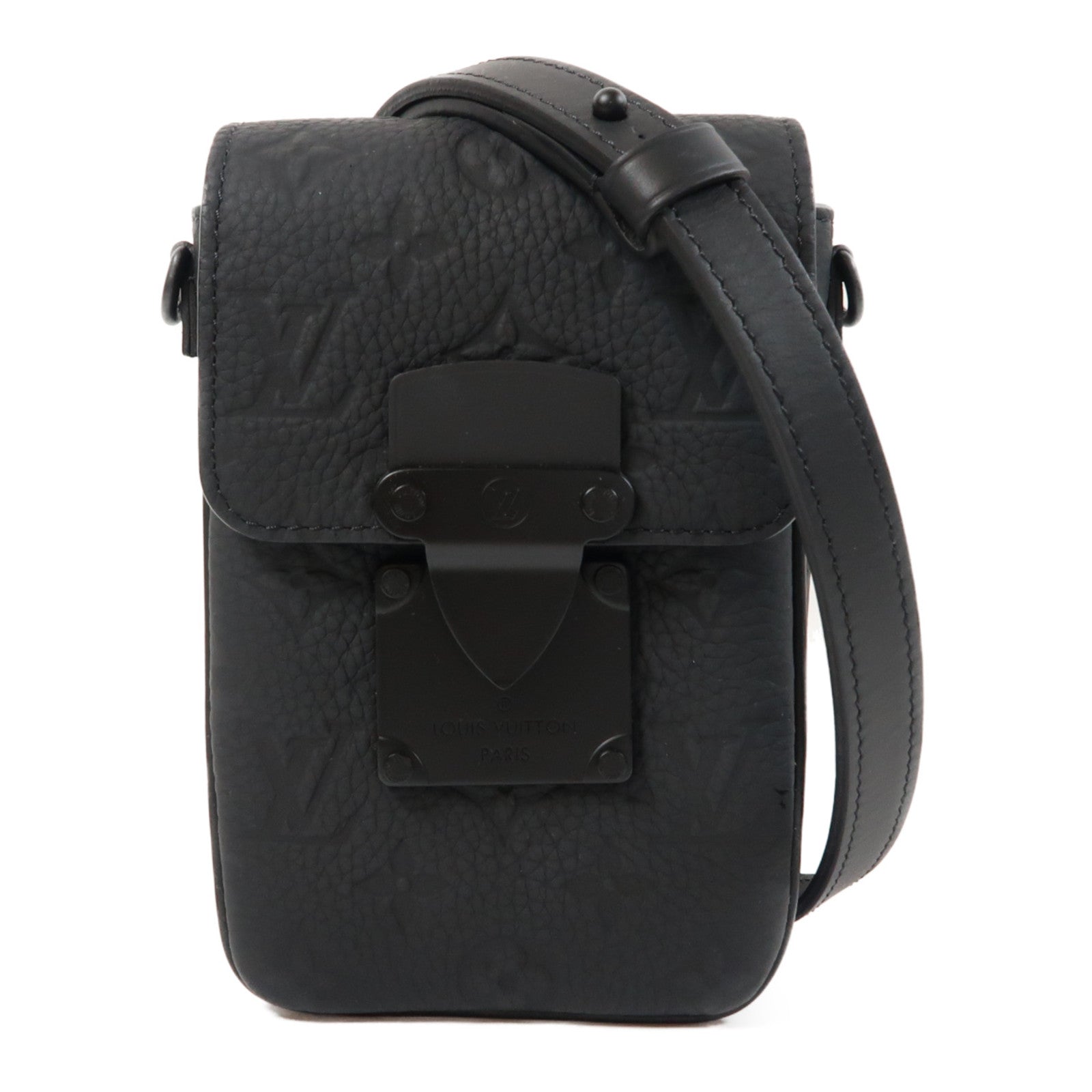 LOUIS VUITTON Taurillon Monogram S-Lock Vertical Wearable Wallet Bag肩背袋黑色
