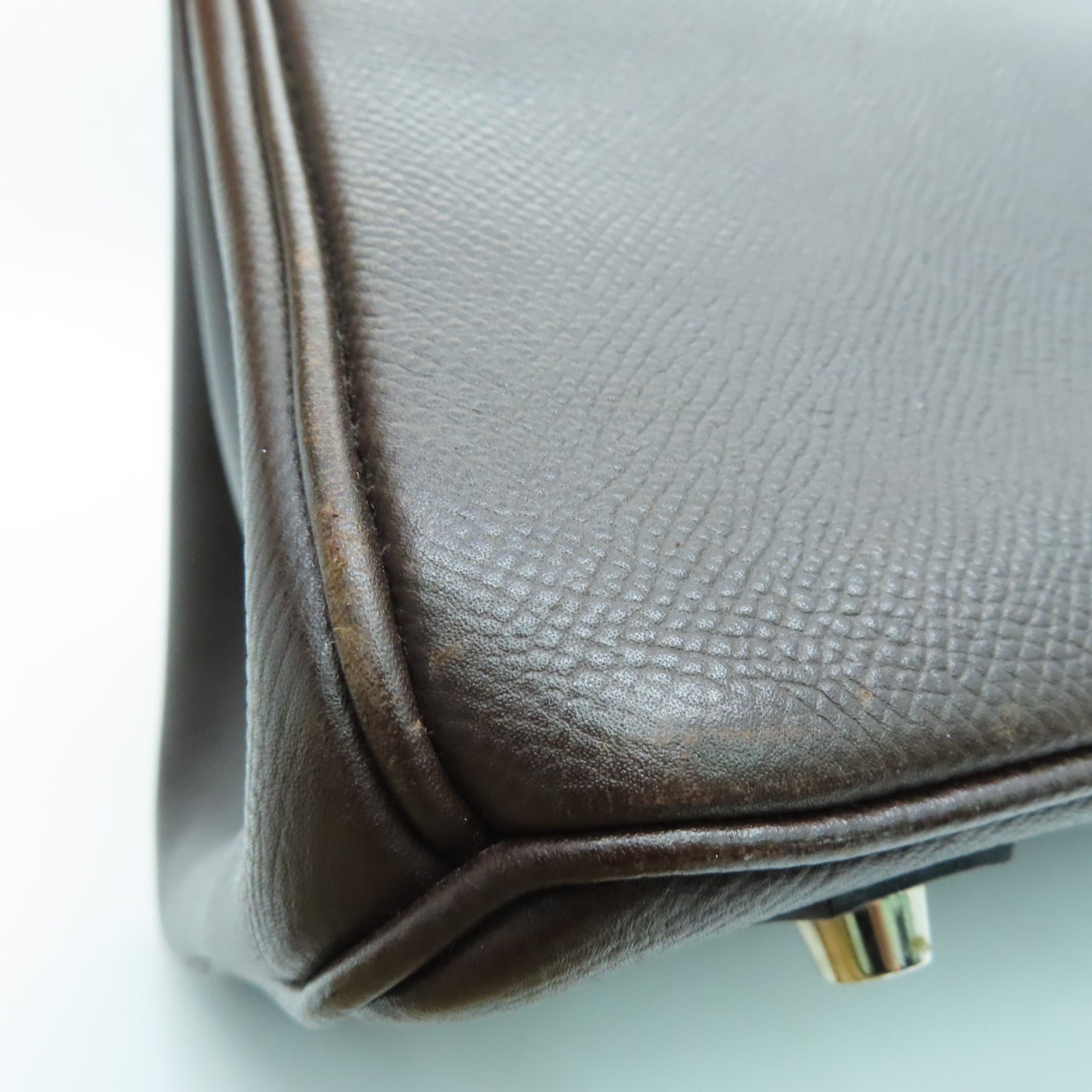 HERMES Epsom皮革Birkin 35银扣手挽袋Chocolat 啡色