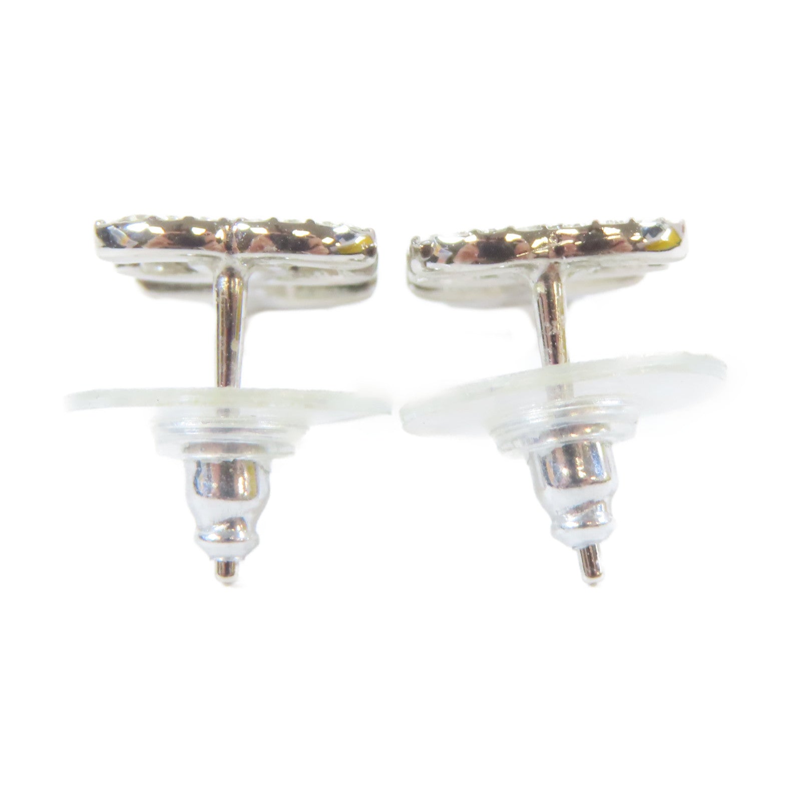 CHANEL 金屬/水晶Earrings耳環銀色