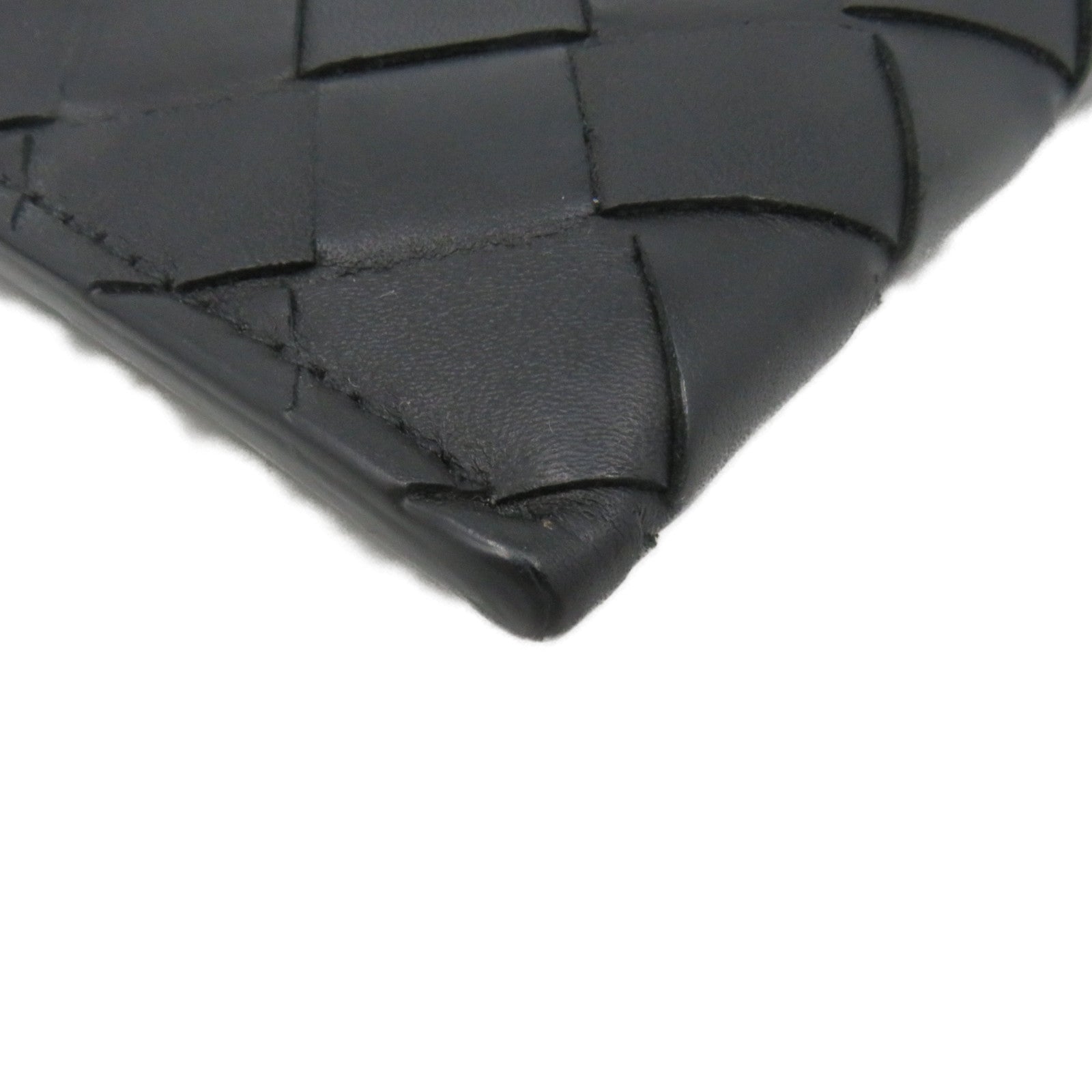 BOTTEGA VENETA 織紋皮革Pouch wallet拉鏈長錢包黑色