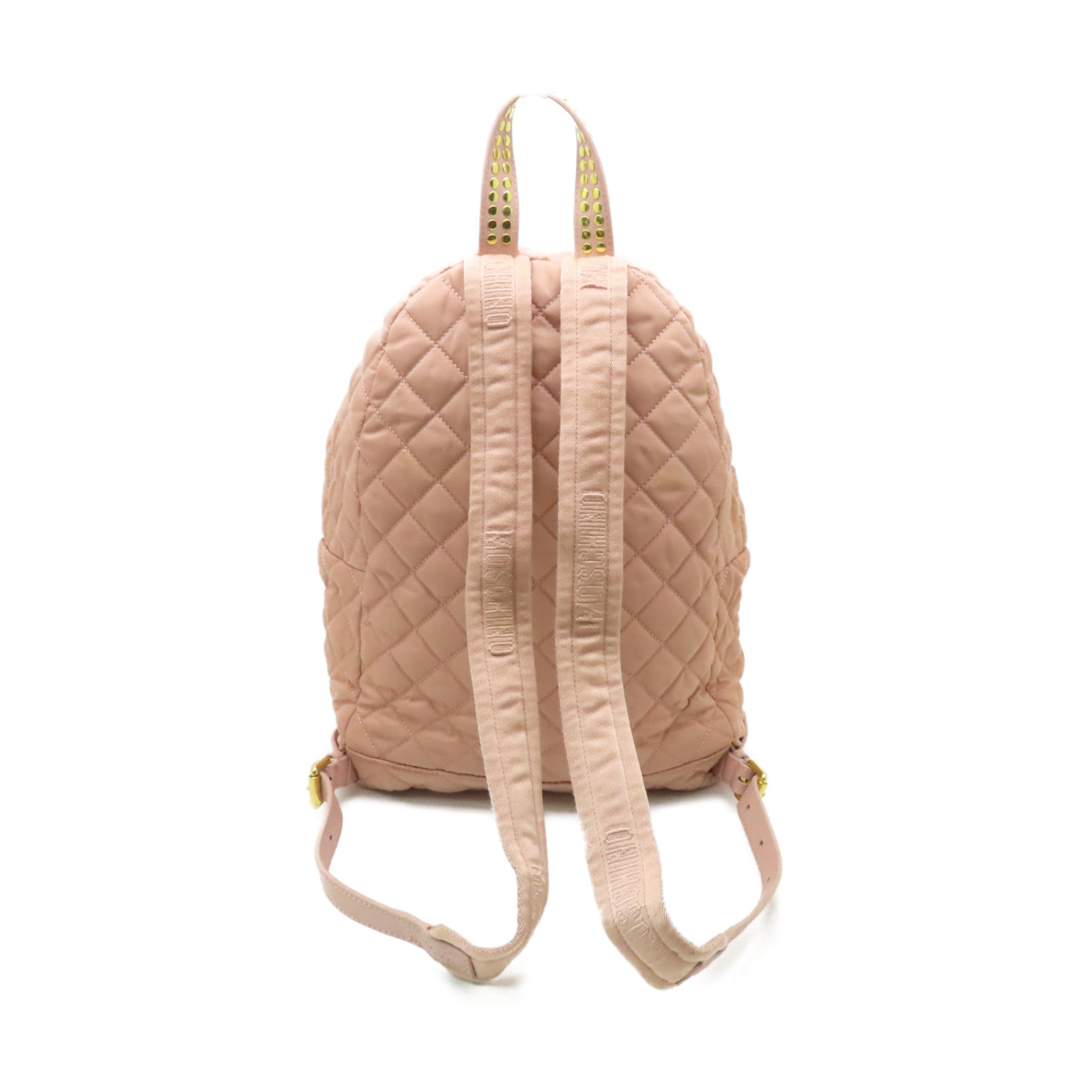 MOSCHINO 尼龍Backpack金扣背包粉紅色
