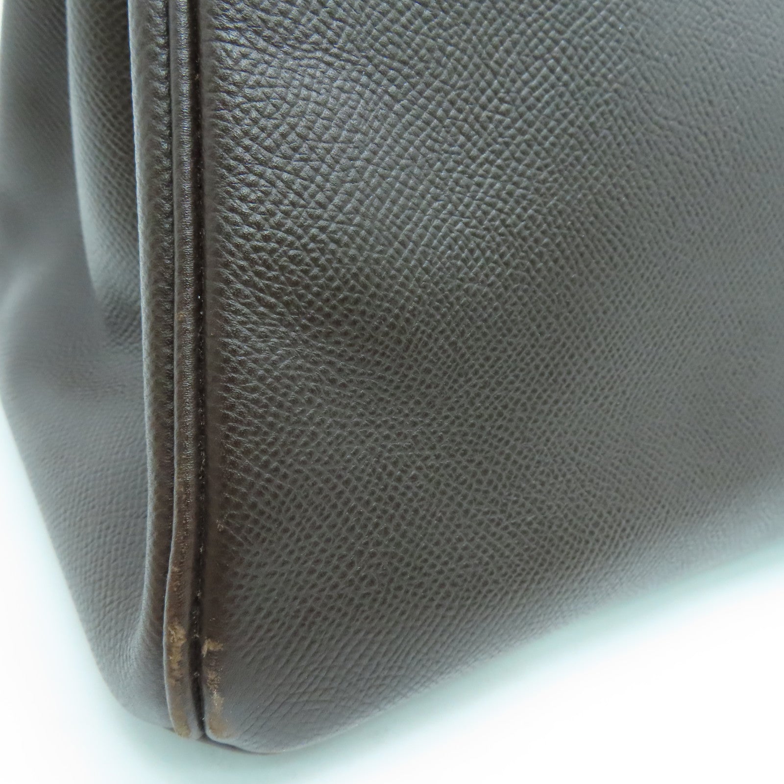 HERMES Epsom皮革Birkin 35银扣手挽袋Chocolat 啡色