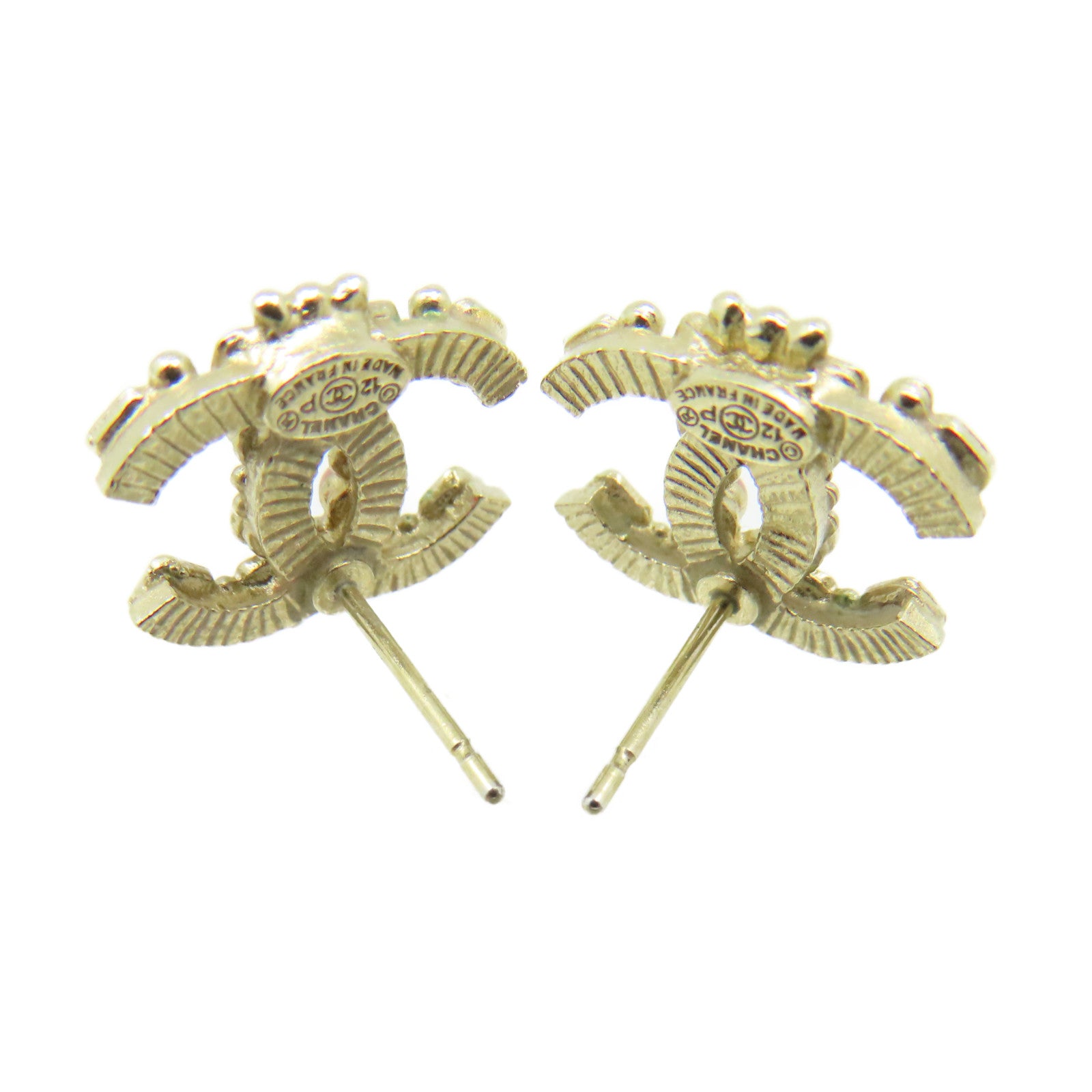 CHANEL 金屬CC Earrings耳環金色/黑色/粉紅色