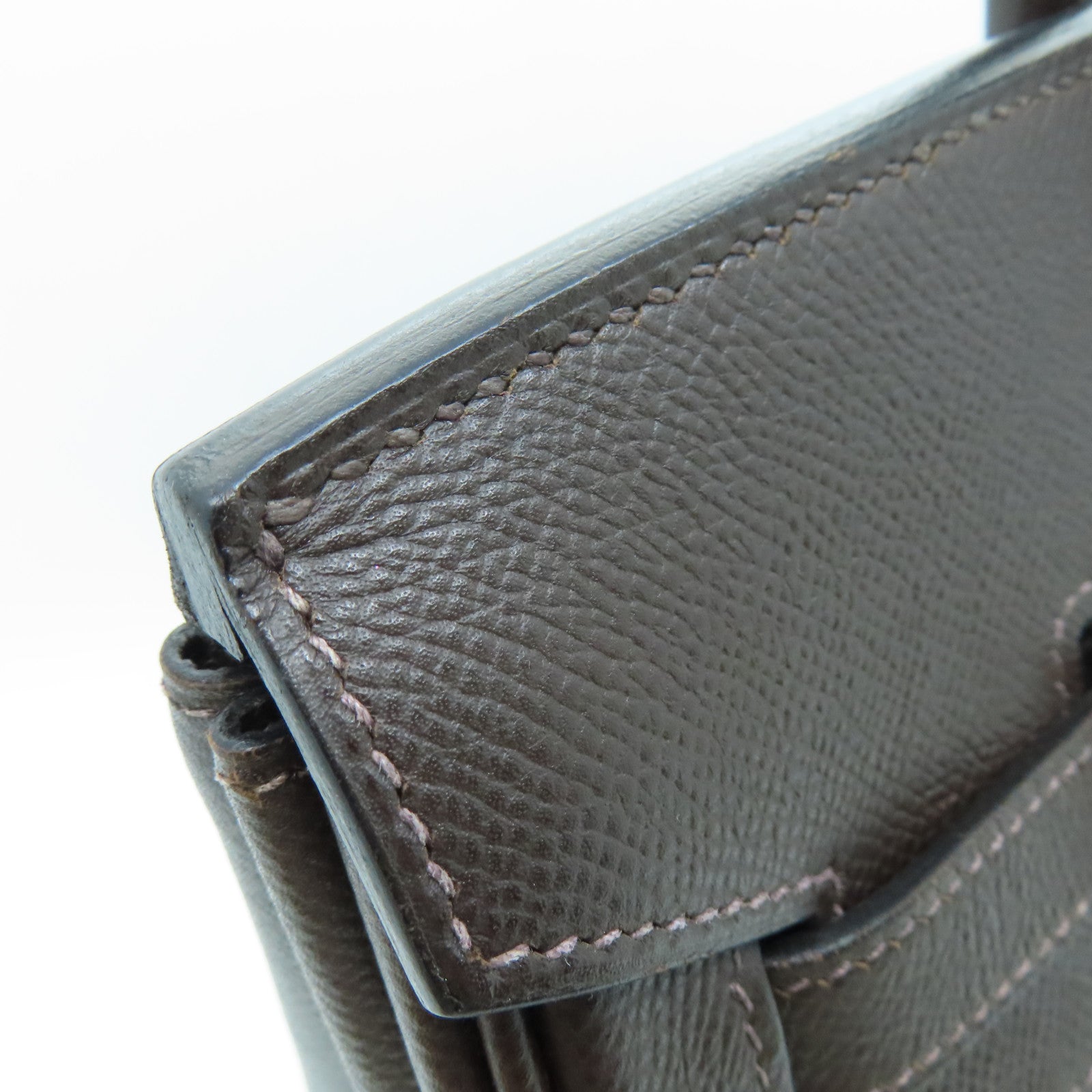 HERMES Epsom皮革Birkin 35银扣手挽袋Chocolat 啡色