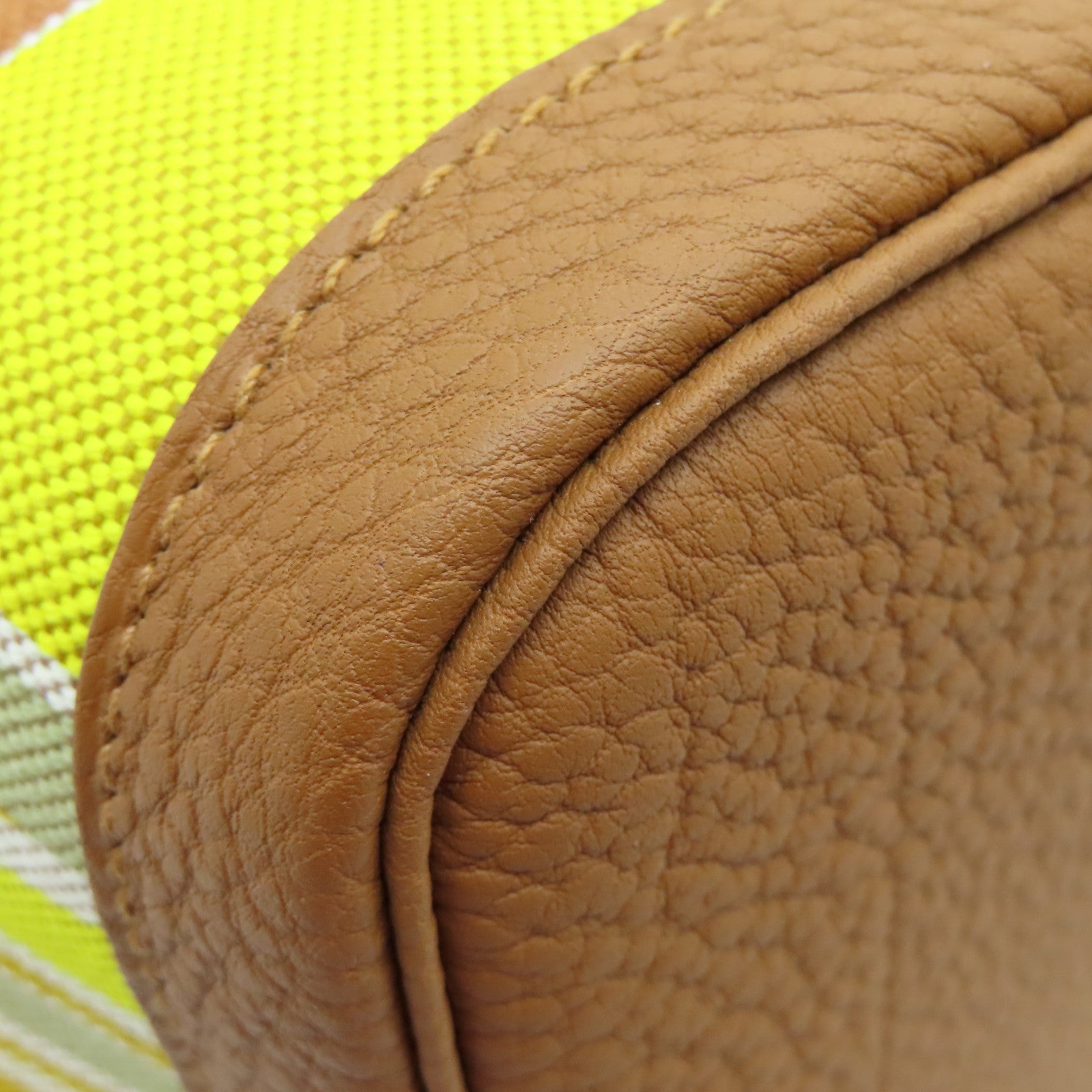 HERMES 帆布Garden Party 36银扣手挽袋Gold米色
