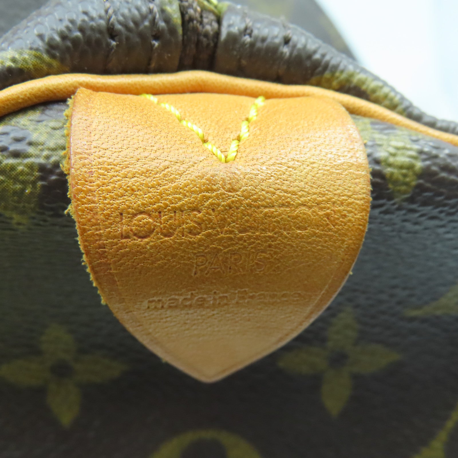 LOUIS VUITTON Monogram Speedy 30 Gold Buckle Bag Brown