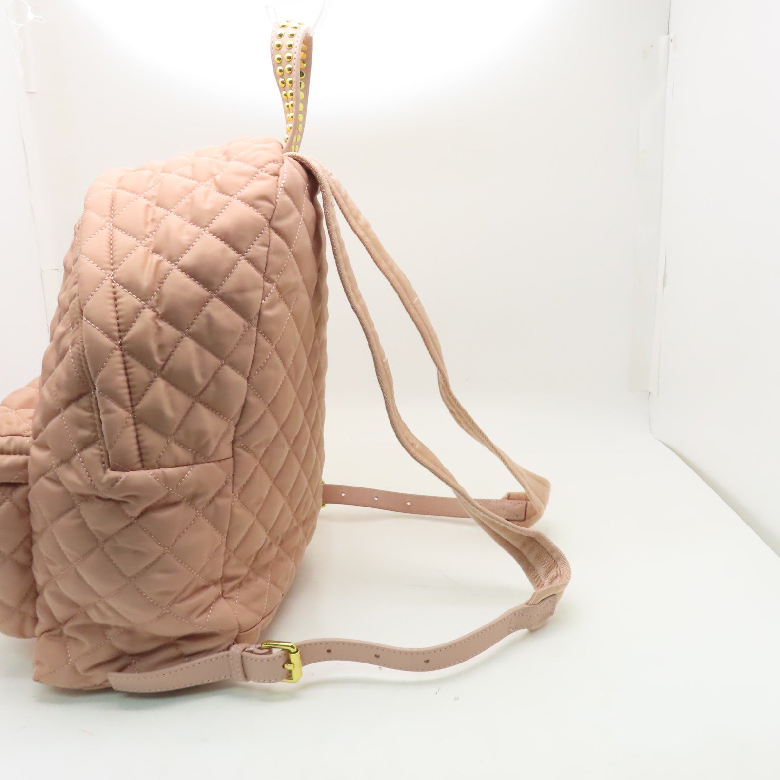 MOSCHINO 尼龍Backpack金扣背包粉紅色