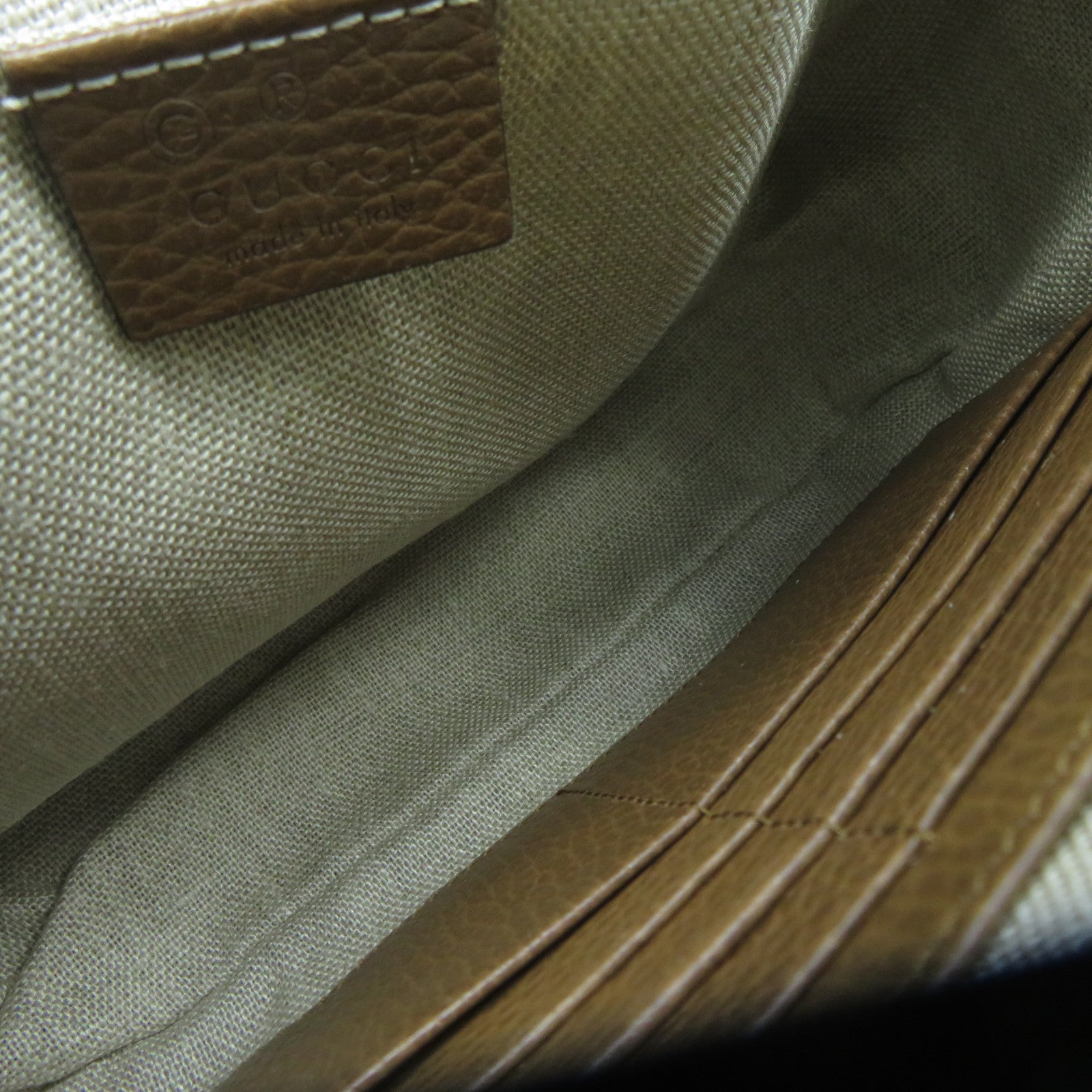 GUCCI 帆布Shoulder Bag金扣肩背袋啡色