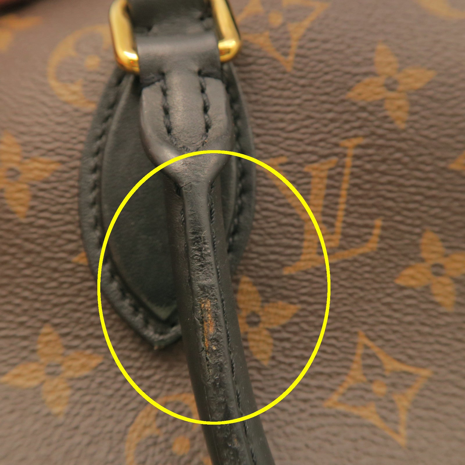LOUIS VUITTON Monogram Tuileries 2 way Shoulder gold buckle handle shoulder bag brown