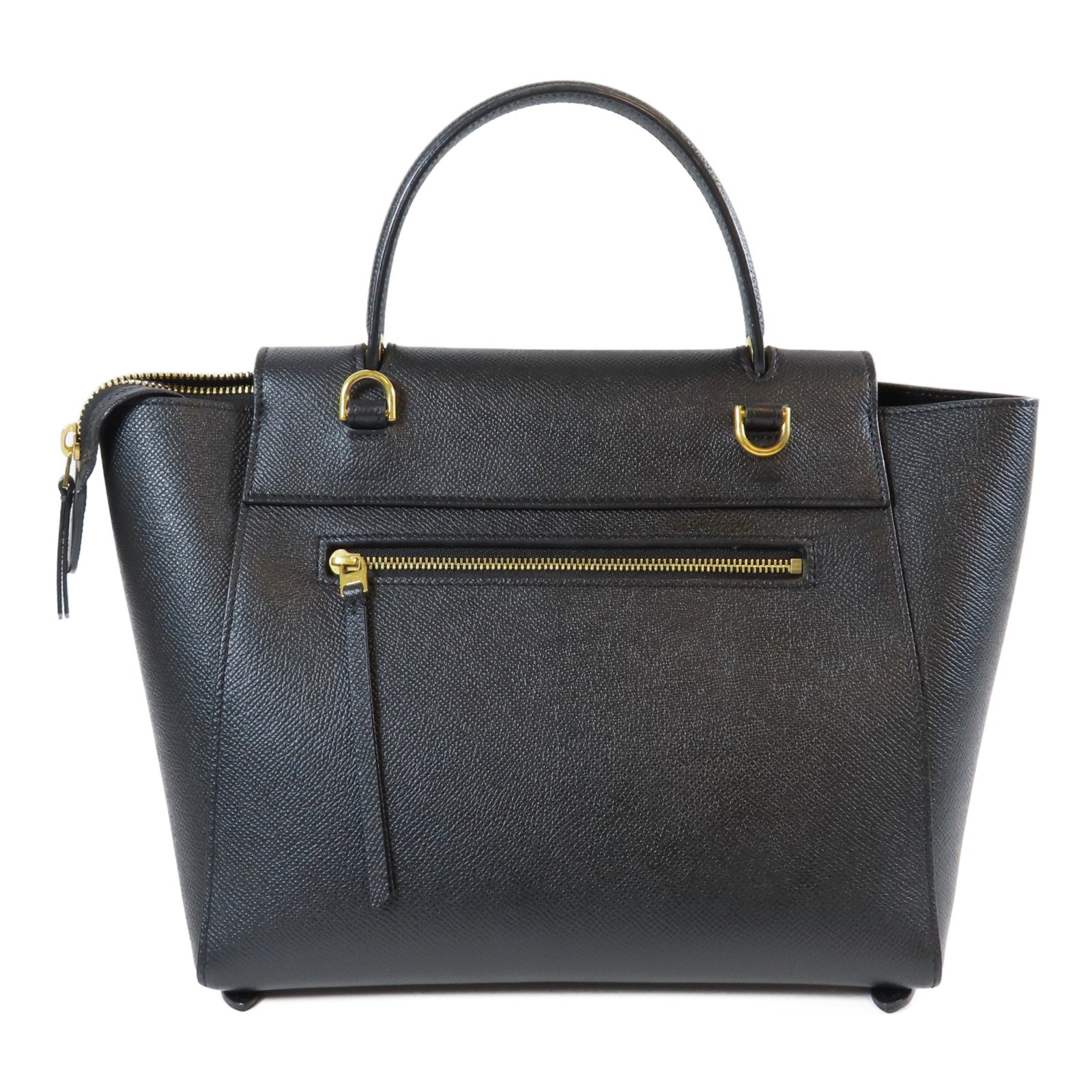 CELINE 牛皮皮革Belt Bag金扣手挽肩背兩用袋黑色