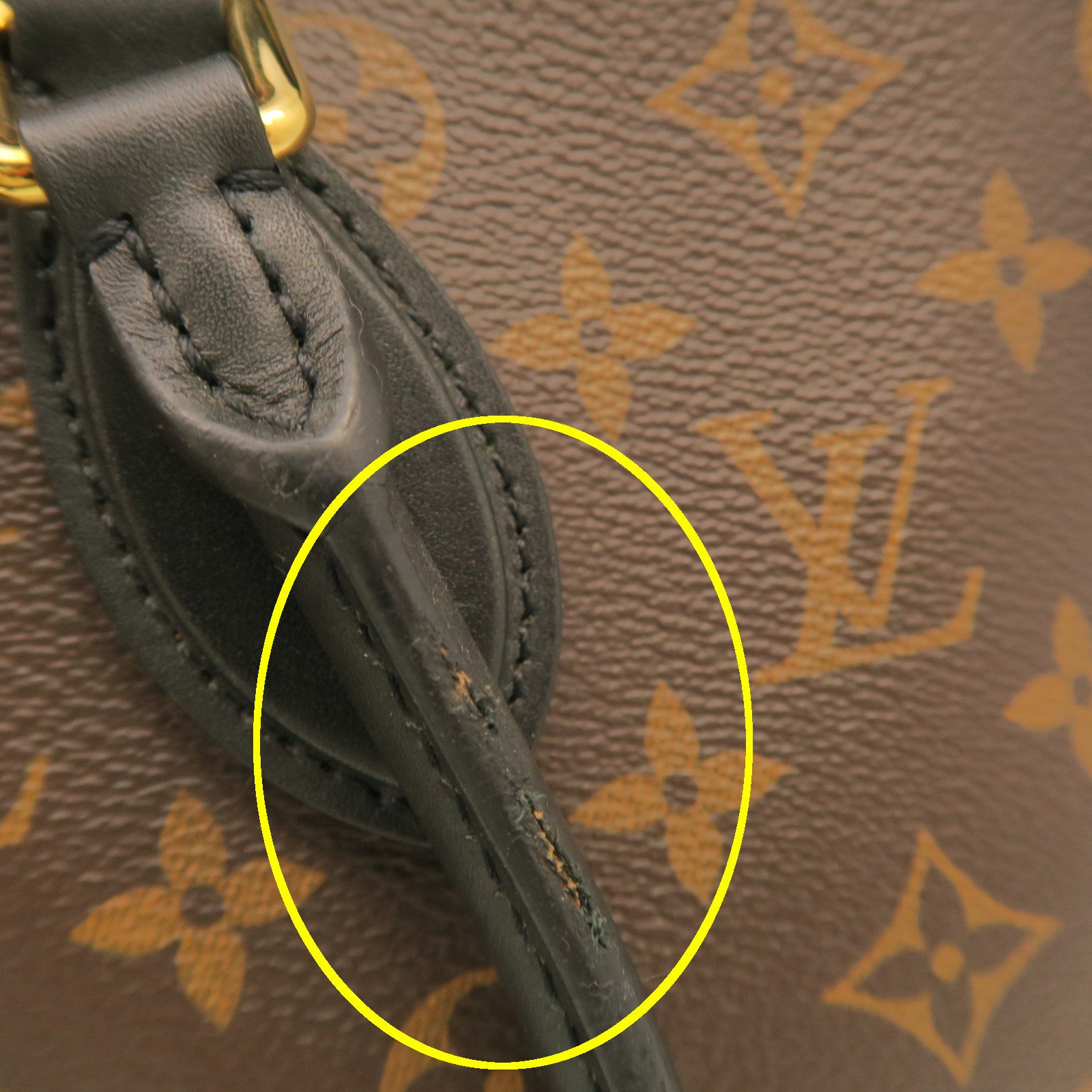 LOUIS VUITTON Monogram Tuileries 2 way Shoulder gold buckle handle shoulder bag brown
