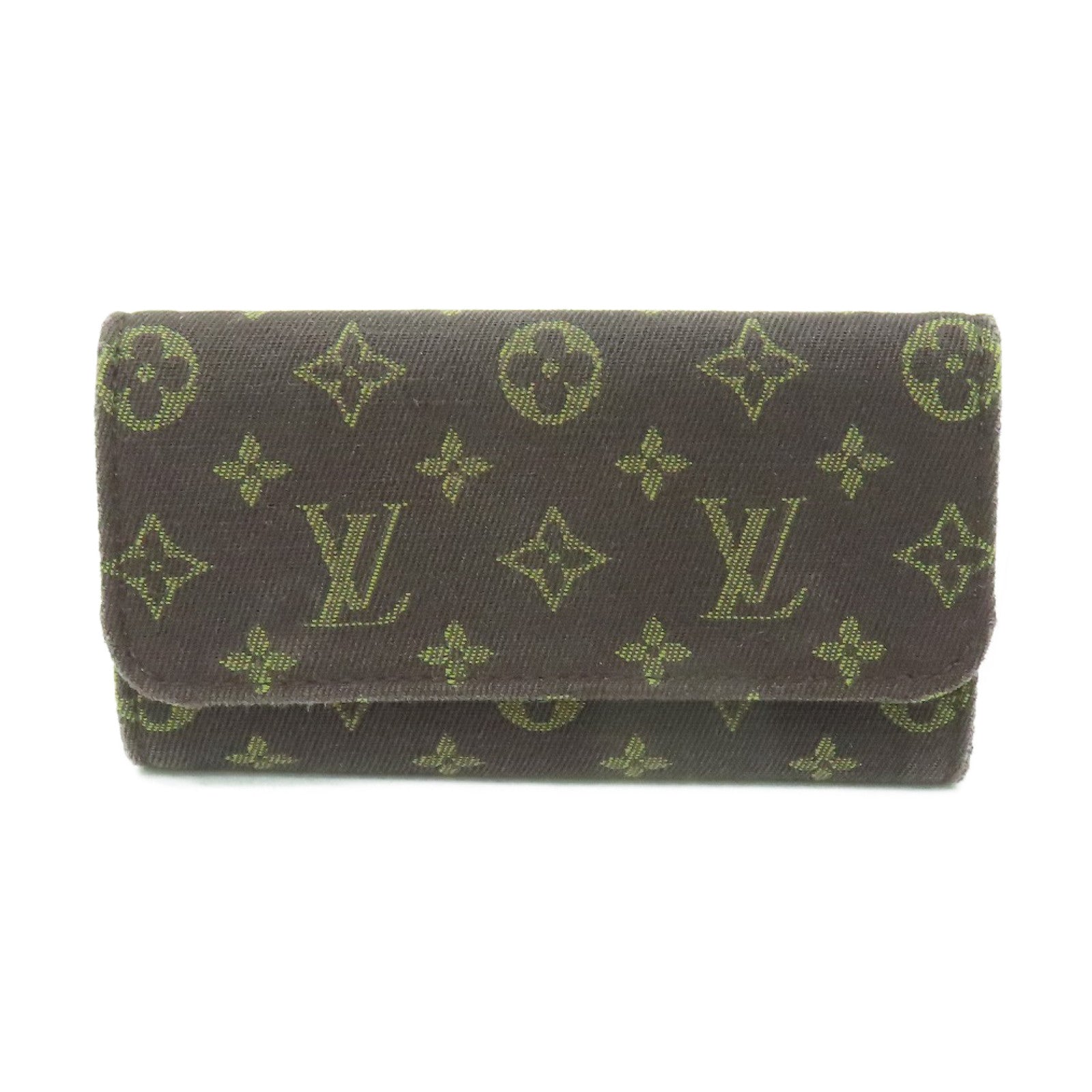 LOUIS VUITTON Monogram Mini Lin Multicles 4金扣鎖匙包啡色