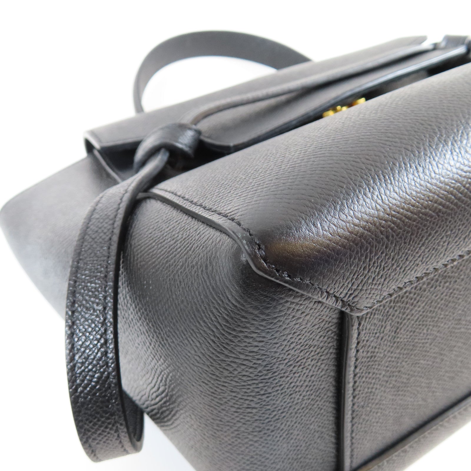 CELINE 牛皮皮革Belt Bag金扣手挽肩背兩用袋黑色