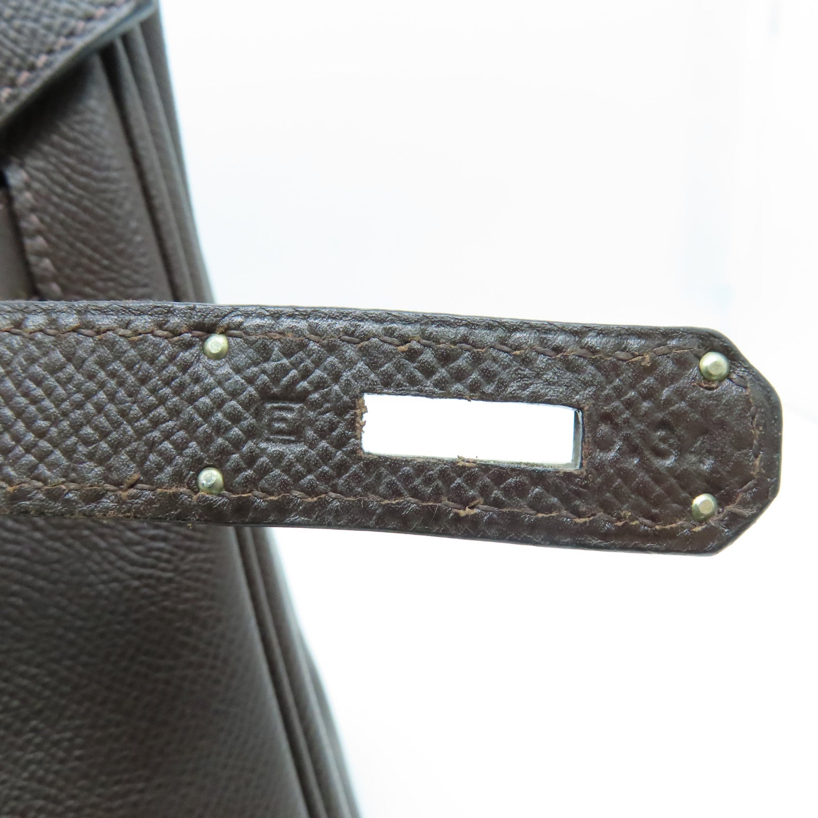 HERMES Epsom皮革Birkin 35银扣手挽袋Chocolat 啡色