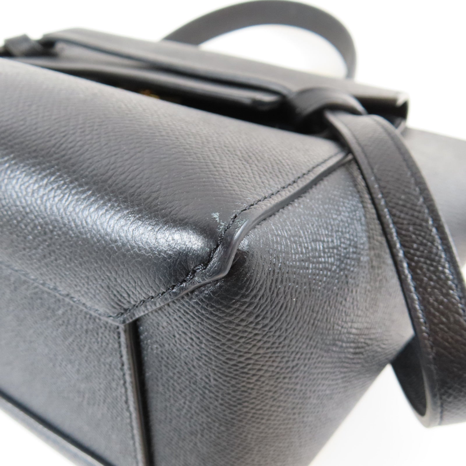 CELINE 牛皮皮革Belt Bag金扣手挽肩背兩用袋黑色