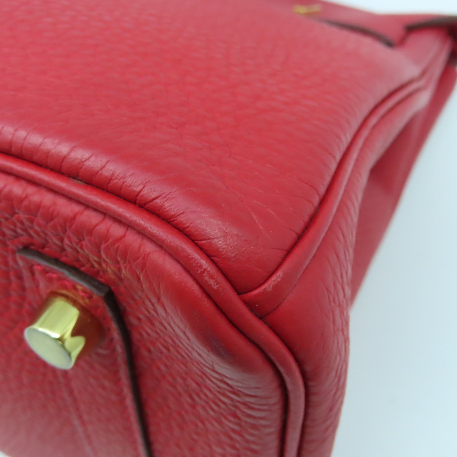 HERMES Togo皮革Birkin 30金扣手挽袋鮮紅色