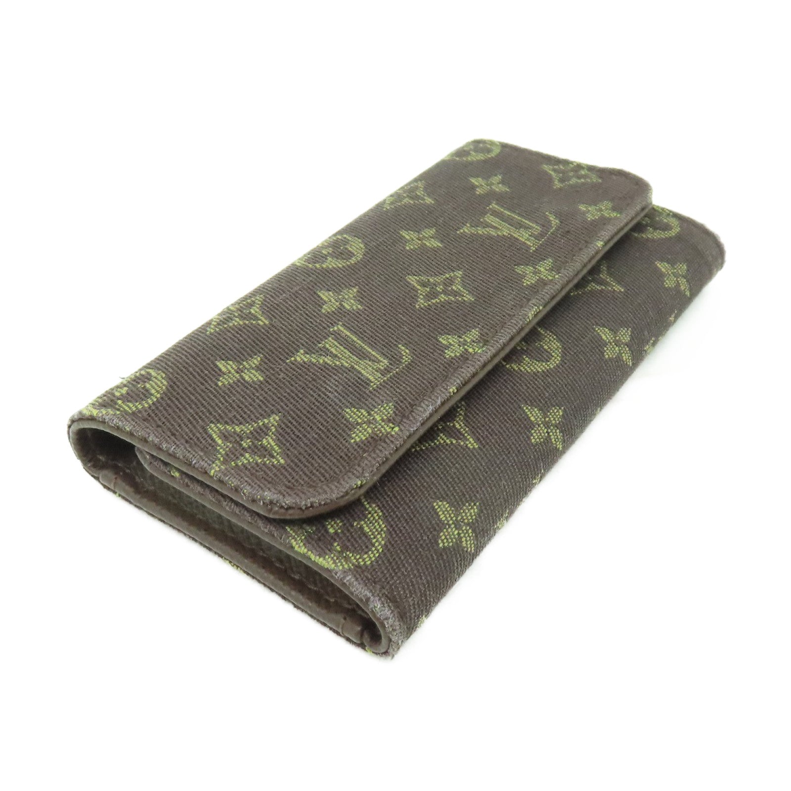 LOUIS VUITTON Monogram Mini Lin Multicles 4金扣鎖匙包啡色