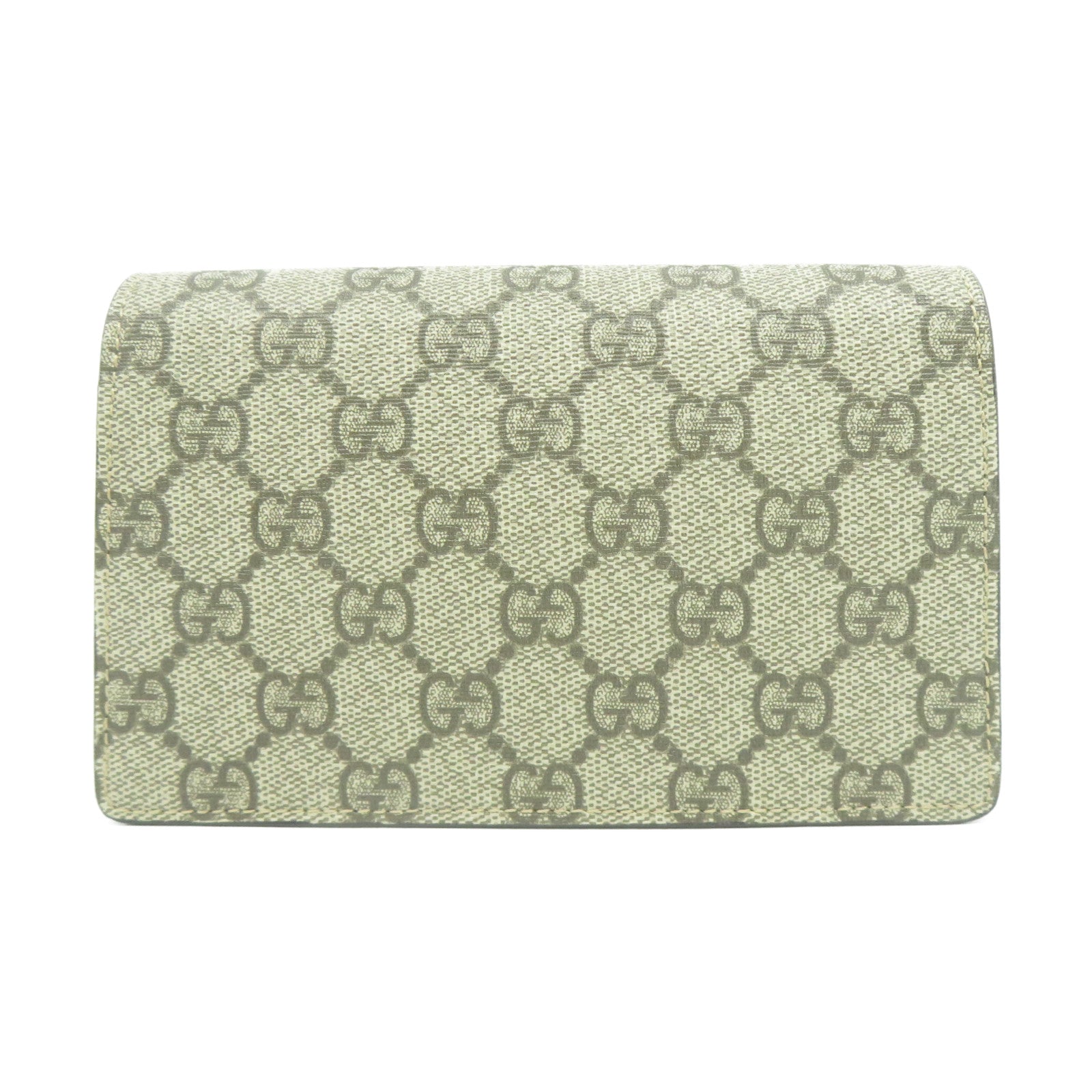 GUCCI 塗層帆布/絨布Dionysus Mini銀扣鏈帶肩背袋啡色