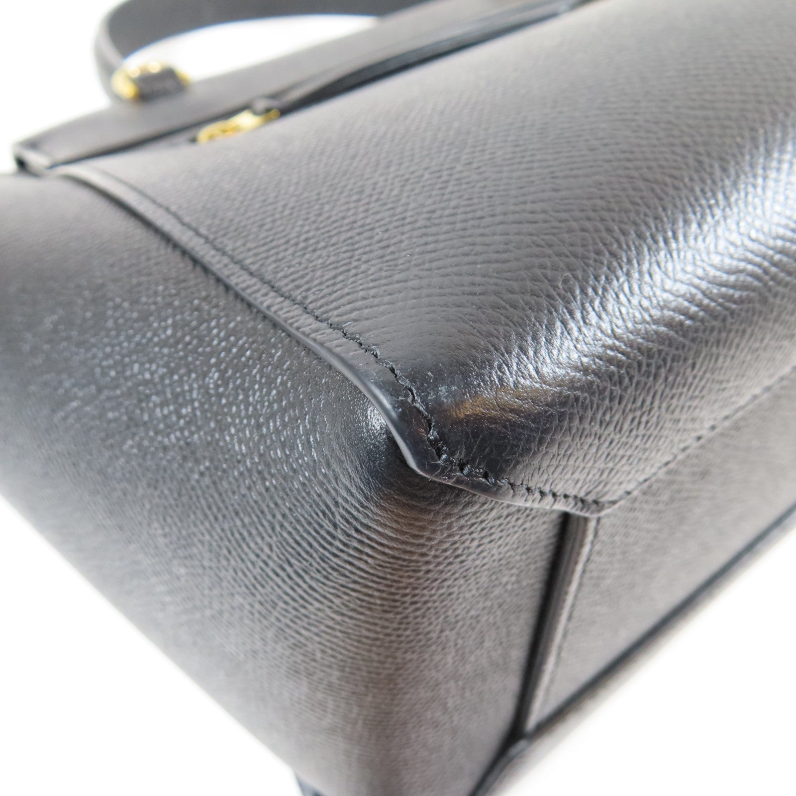 CELINE 牛皮皮革Belt Bag金扣手挽肩背兩用袋黑色