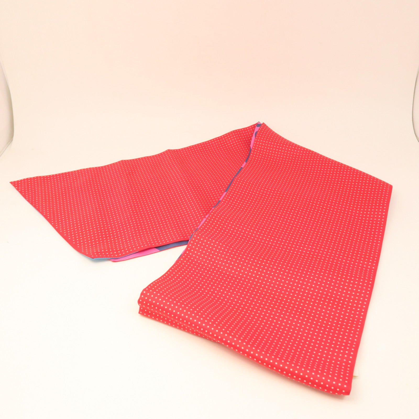 HERMES Silk Maxi Twilly Scarf Red/Blue/Pink