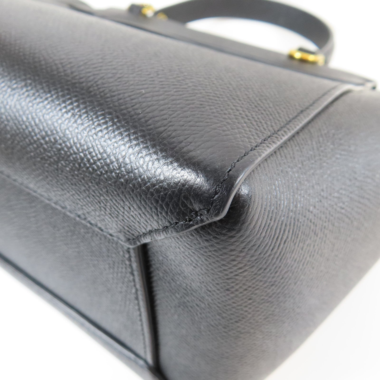 CELINE 牛皮皮革Belt Bag金扣手挽肩背兩用袋黑色