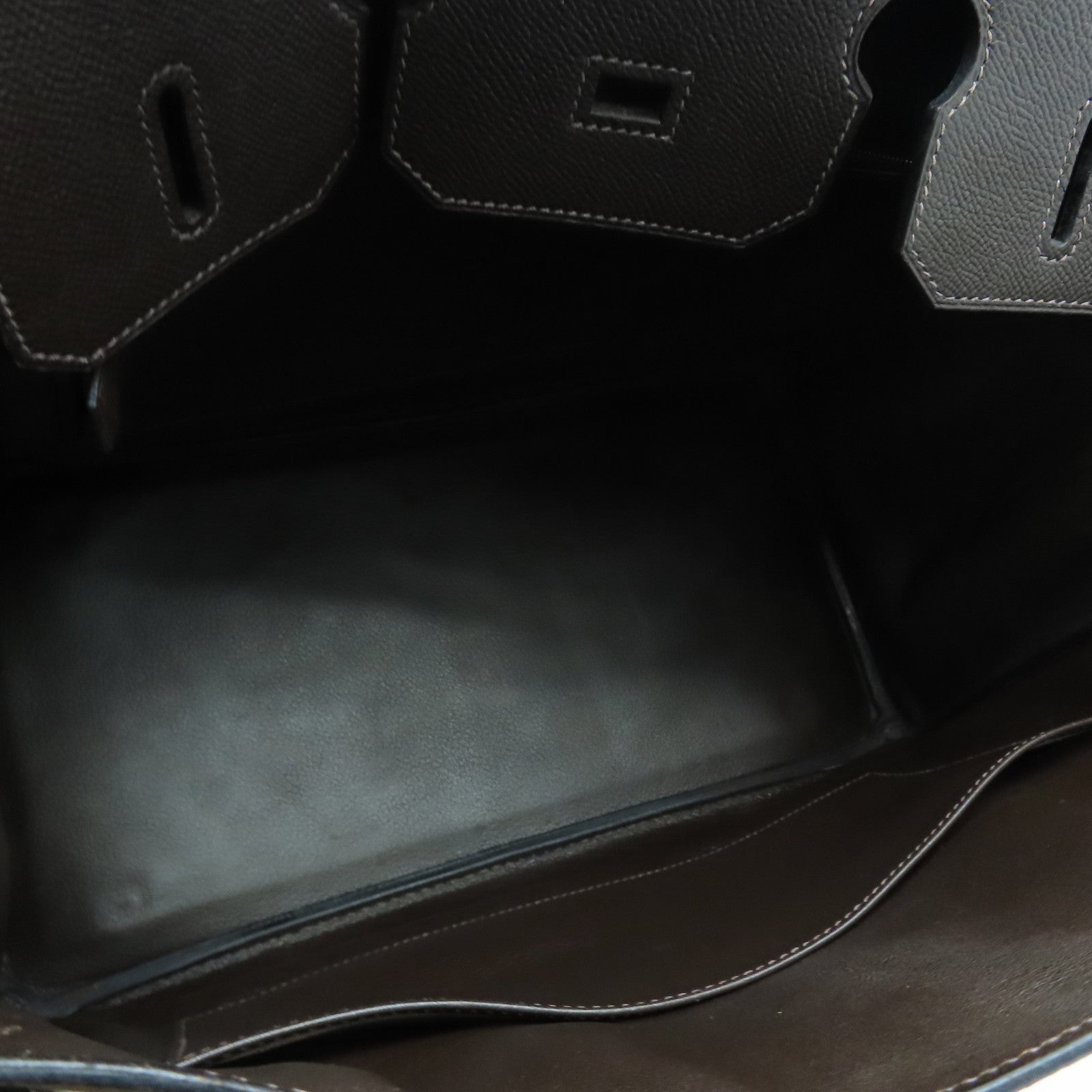 HERMES Epsom皮革Birkin 35银扣手挽袋Chocolat 啡色