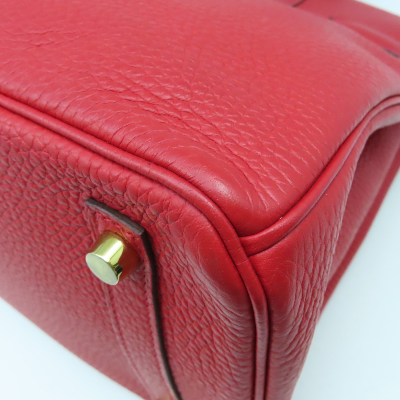 HERMES 【激減優惠】Togo皮革Birkin 30金扣手挽袋鮮紅色