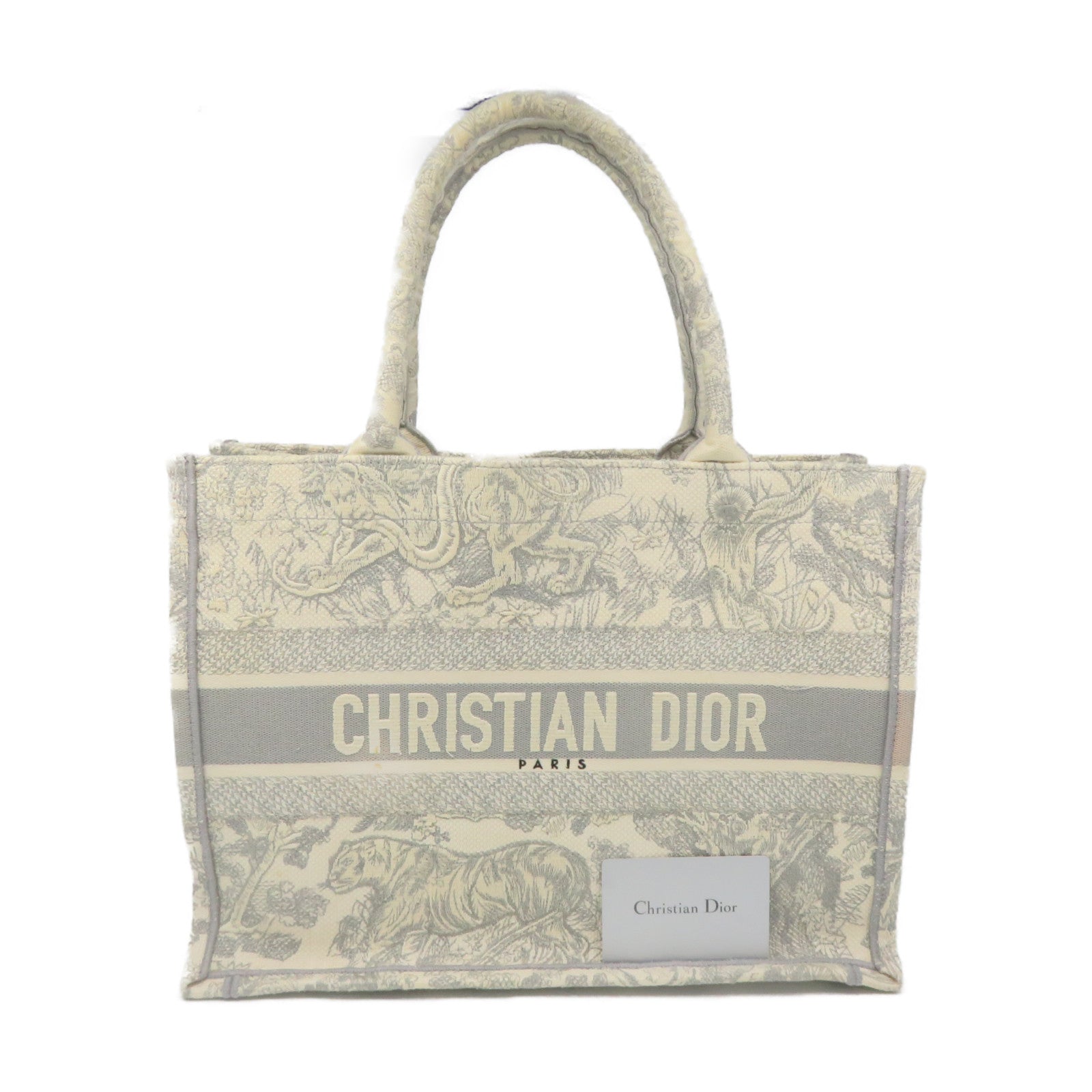Dior Canvas Medium Book Tote Handle Bag Beige Grey Brand Off Hong Kong Online Store