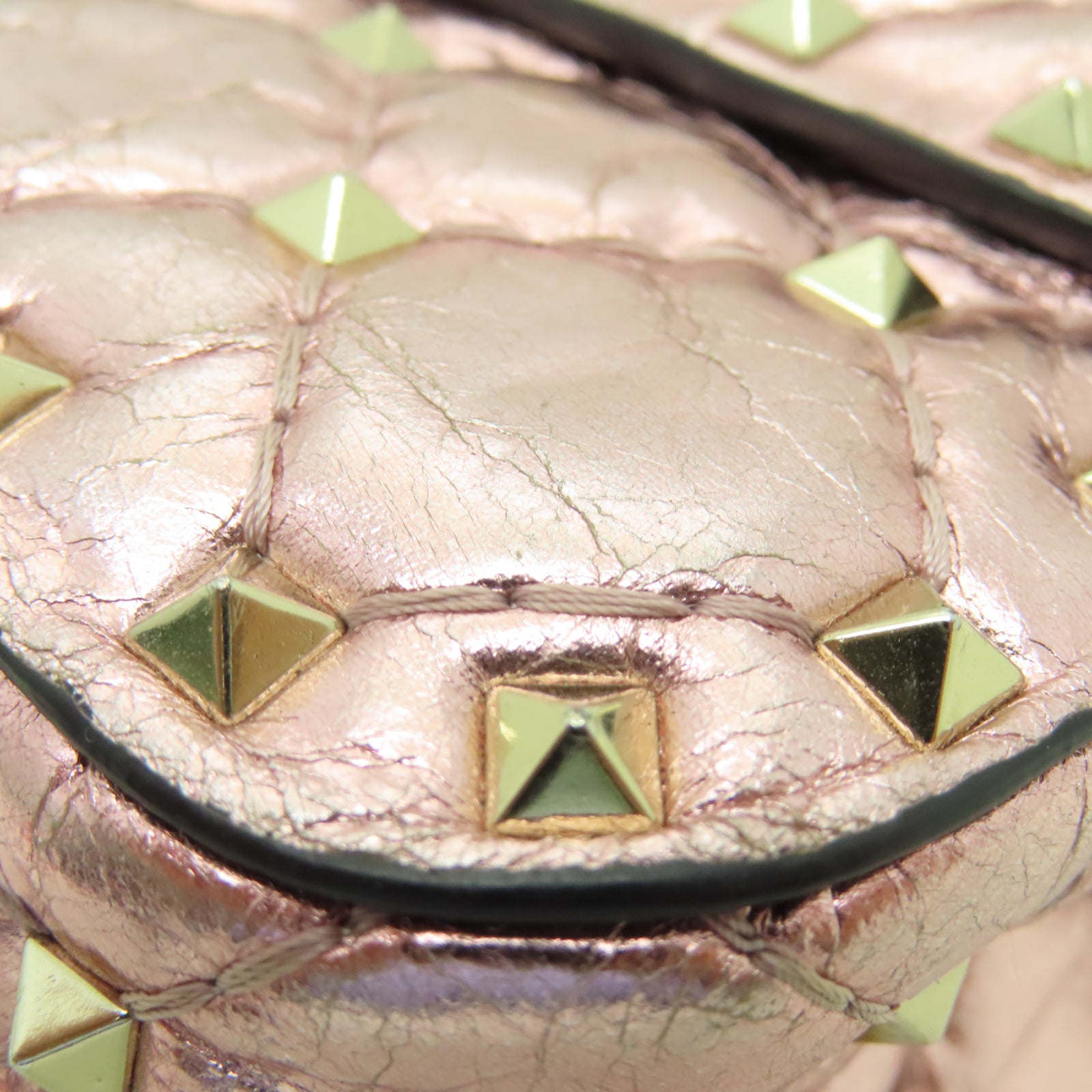 Valentino 羊皮皮革2 Way Shoulder金扣手挽肩背兩用袋粉紅色