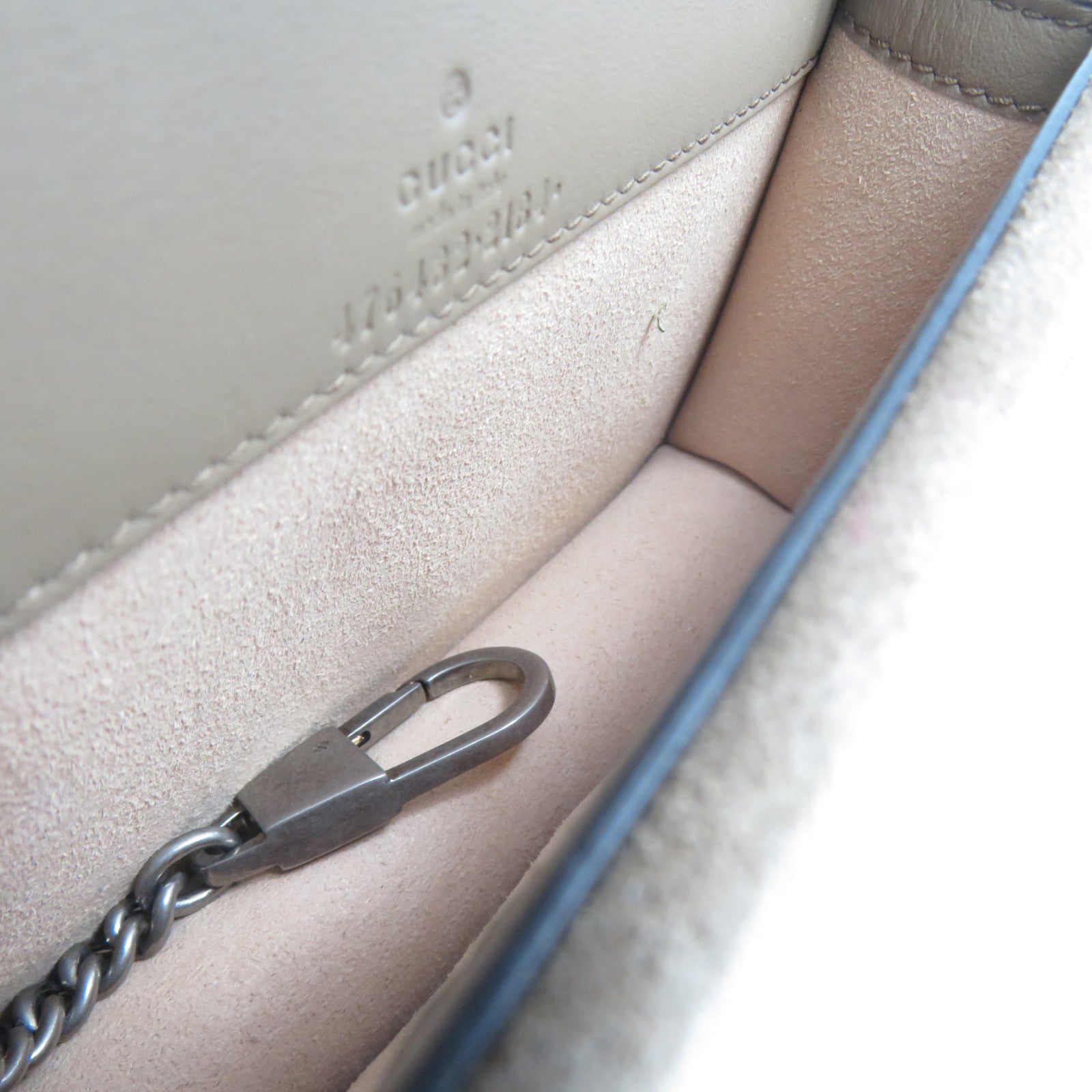GUCCI 塗層帆布/絨布Dionysus Mini銀扣鏈帶肩背袋啡色