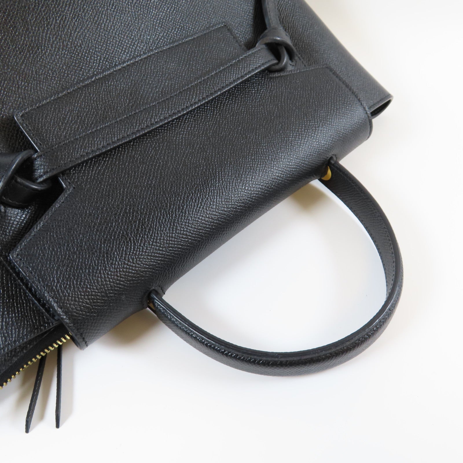CELINE 牛皮皮革Belt Bag金扣手挽肩背兩用袋黑色