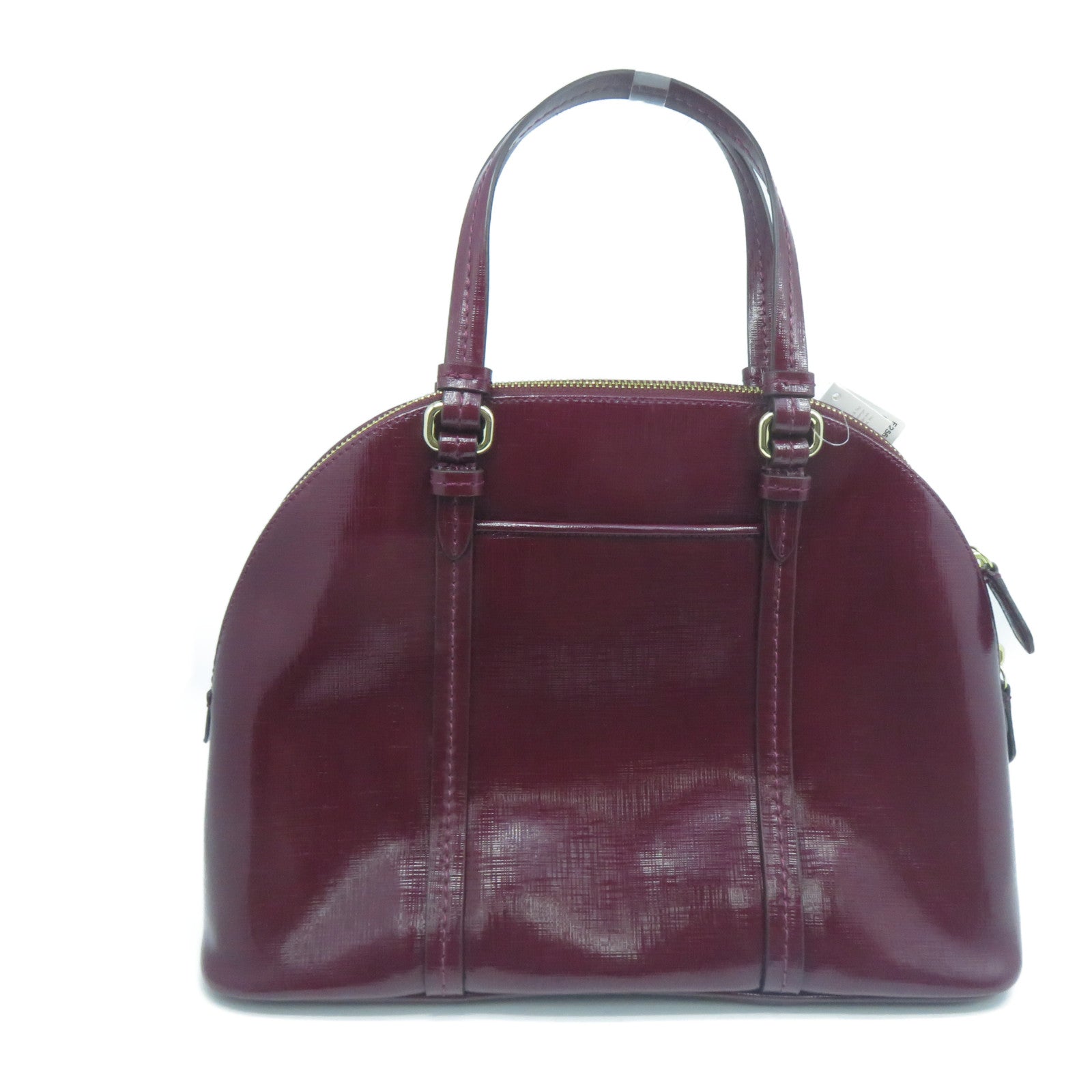 COACH 皮革2 Way Shoulder金扣手挽肩背兩用袋紅色