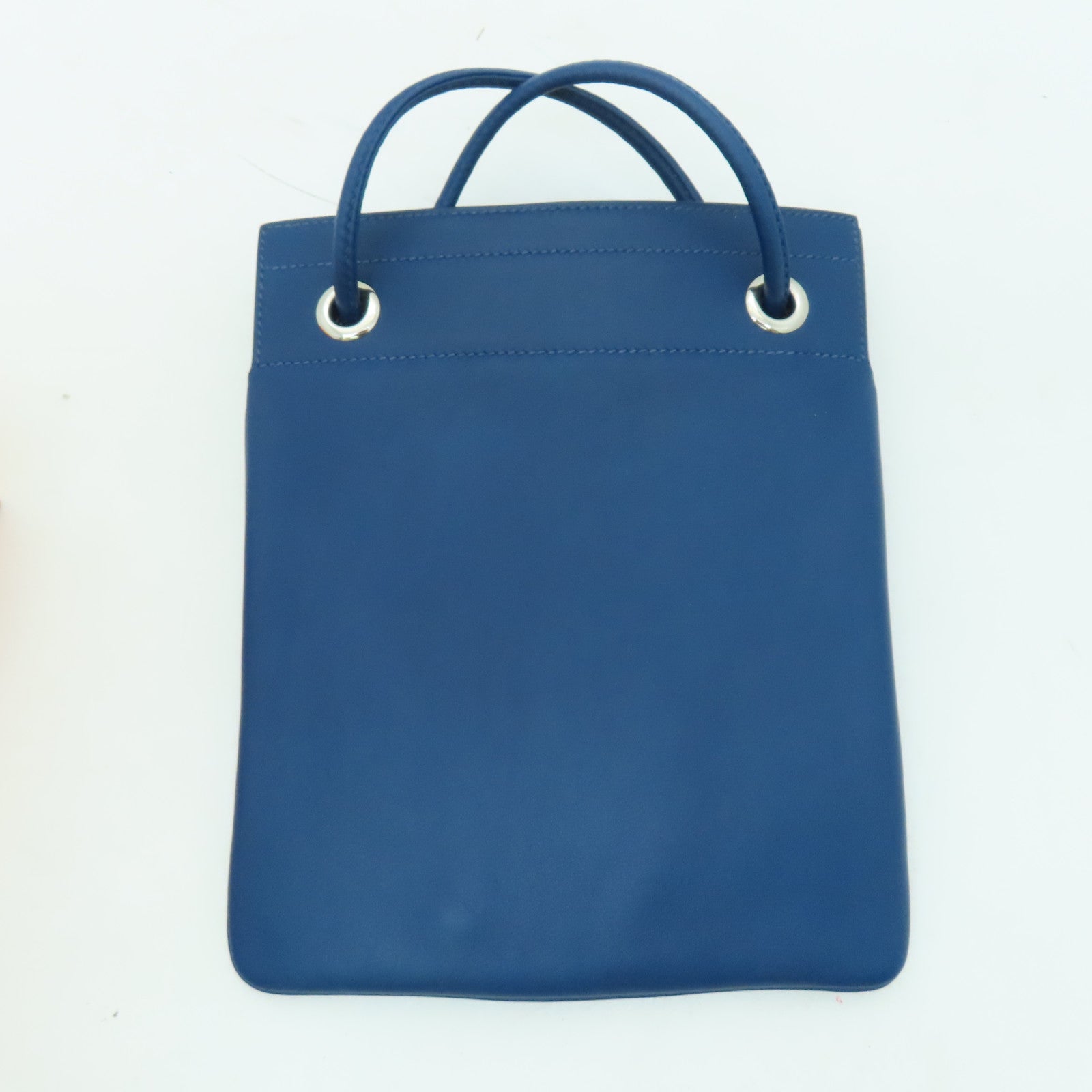 HERMES Swift Leather Aline Mini Silver Buckle Shoulder Bag Dark Blue