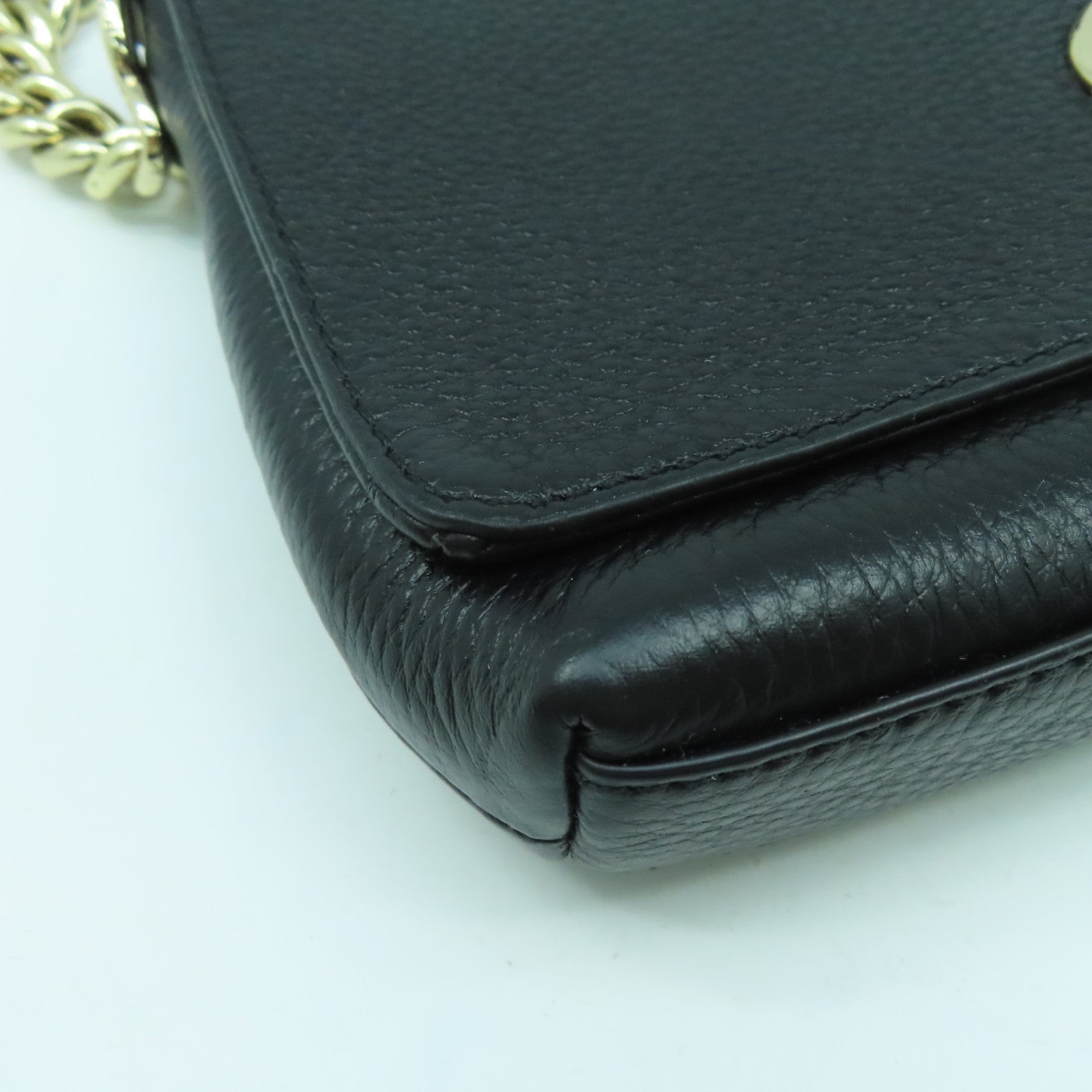 COACH 【激減優惠】牛皮皮革Chain Shoulder Bag金扣鏈帶肩背袋黑色