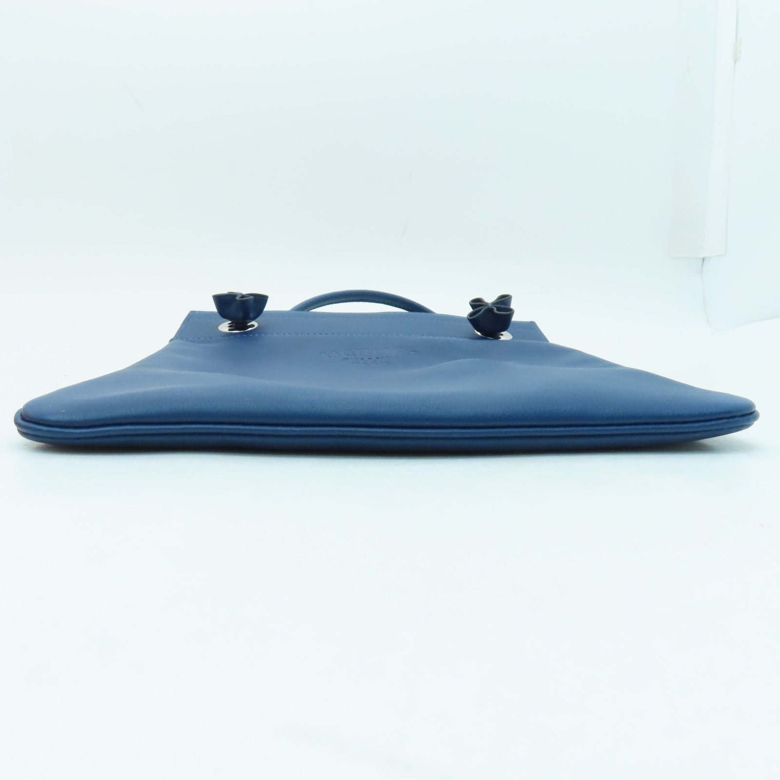 HERMES Swift Leather Aline Mini Silver Buckle Shoulder Bag Dark Blue