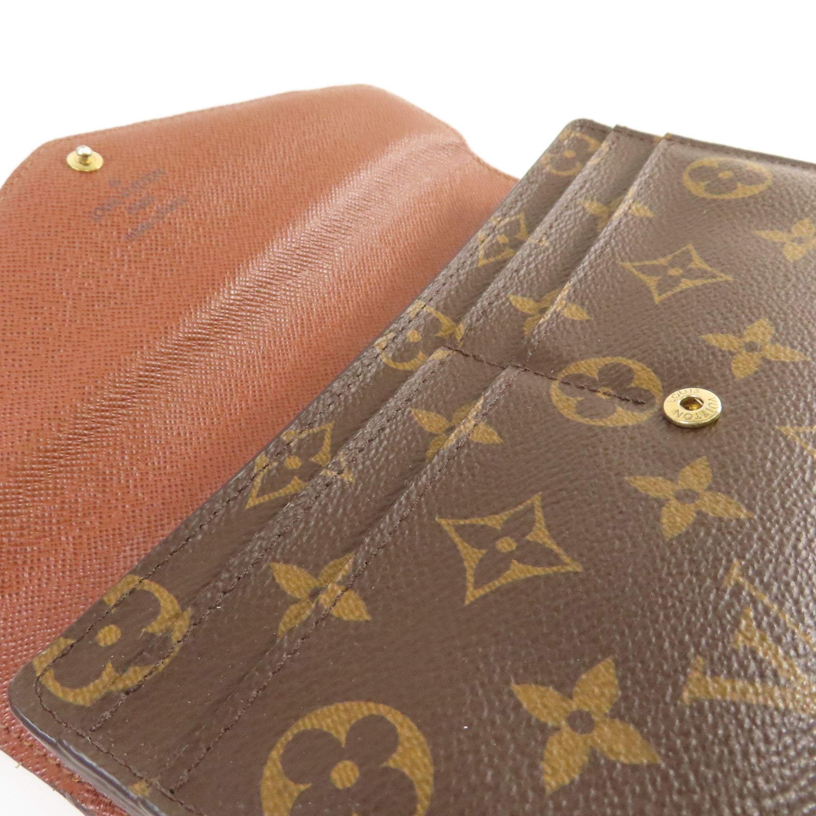 LOUIS VUITTON Monogram Sarah Long Wallet金扣長錢包啡色