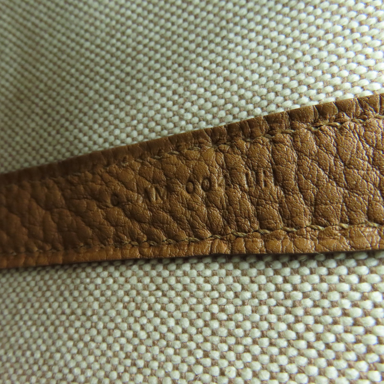 HERMES 帆布Garden Party 36银扣手挽袋Gold米色