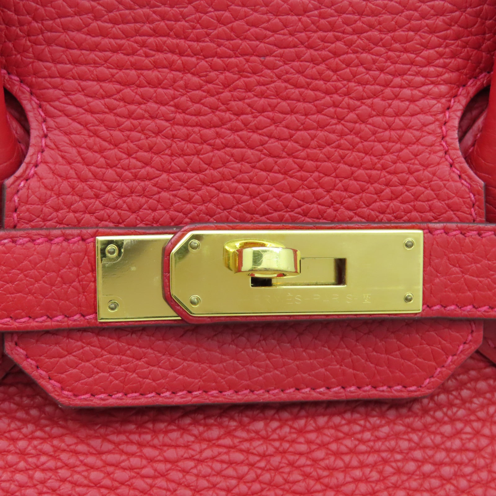 HERMES Togo皮革Birkin 30金扣手挽袋鮮紅色