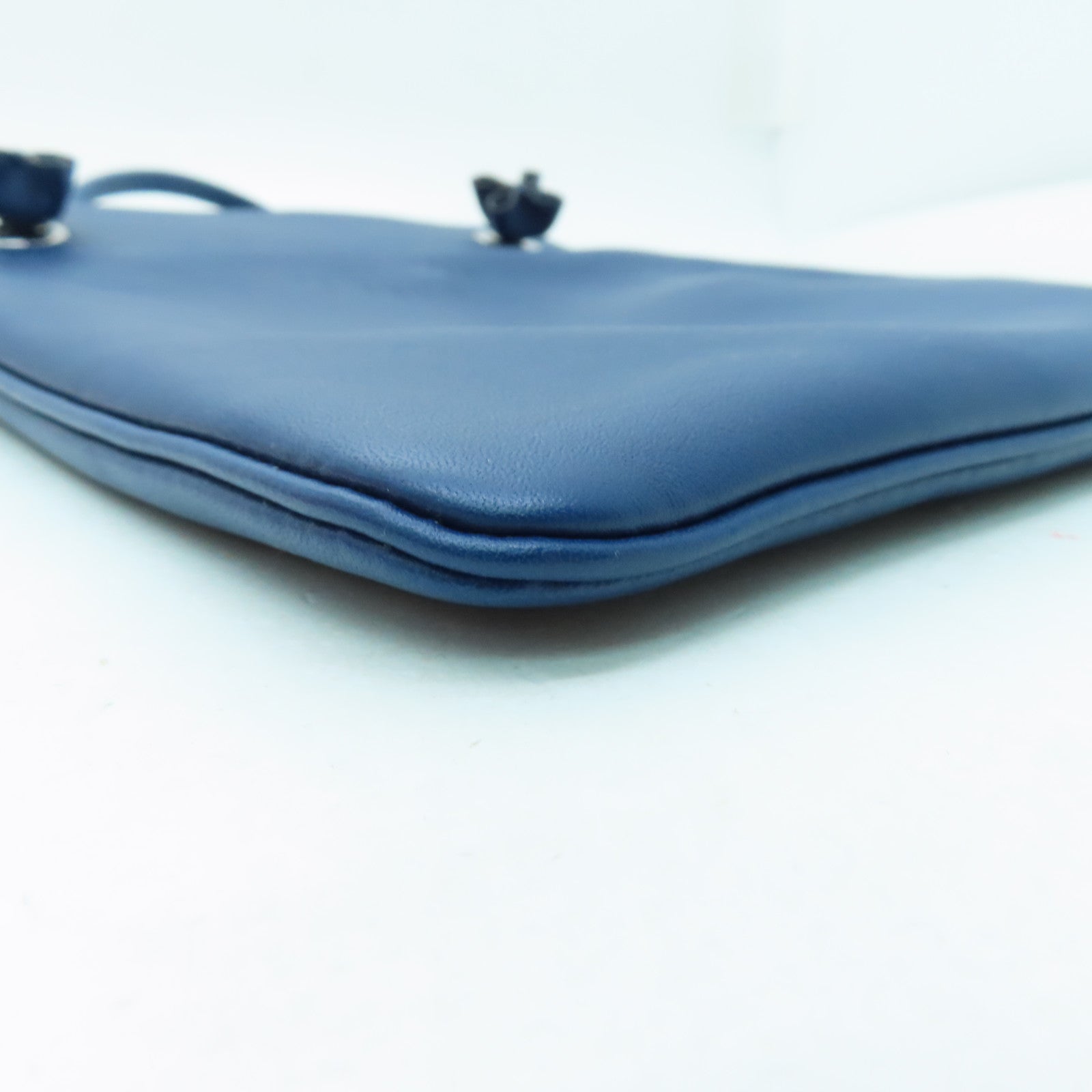 HERMES Swift Leather Aline Mini Silver Buckle Shoulder Bag Dark Blue