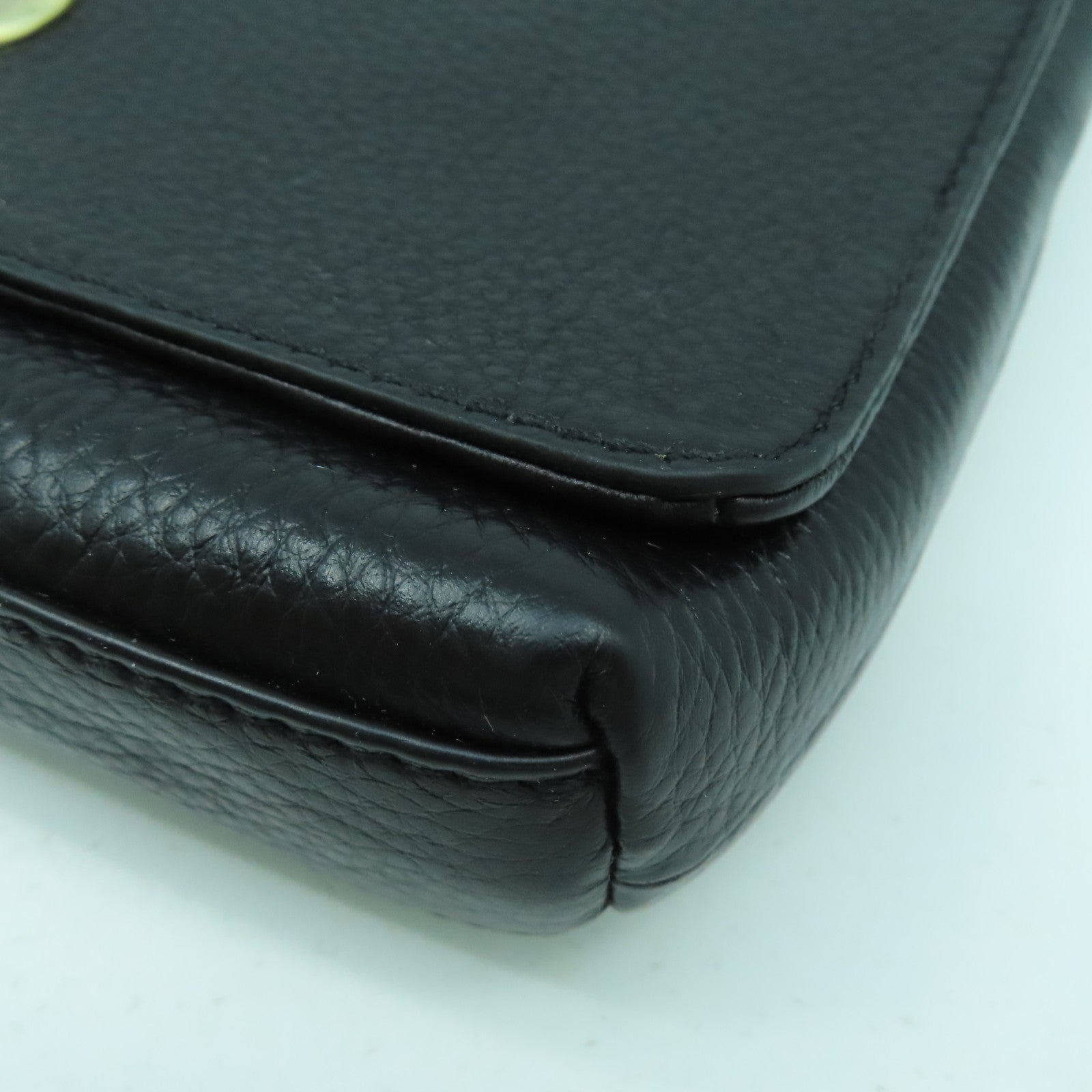 COACH 【激減優惠】牛皮皮革Chain Shoulder Bag金扣鏈帶肩背袋黑色