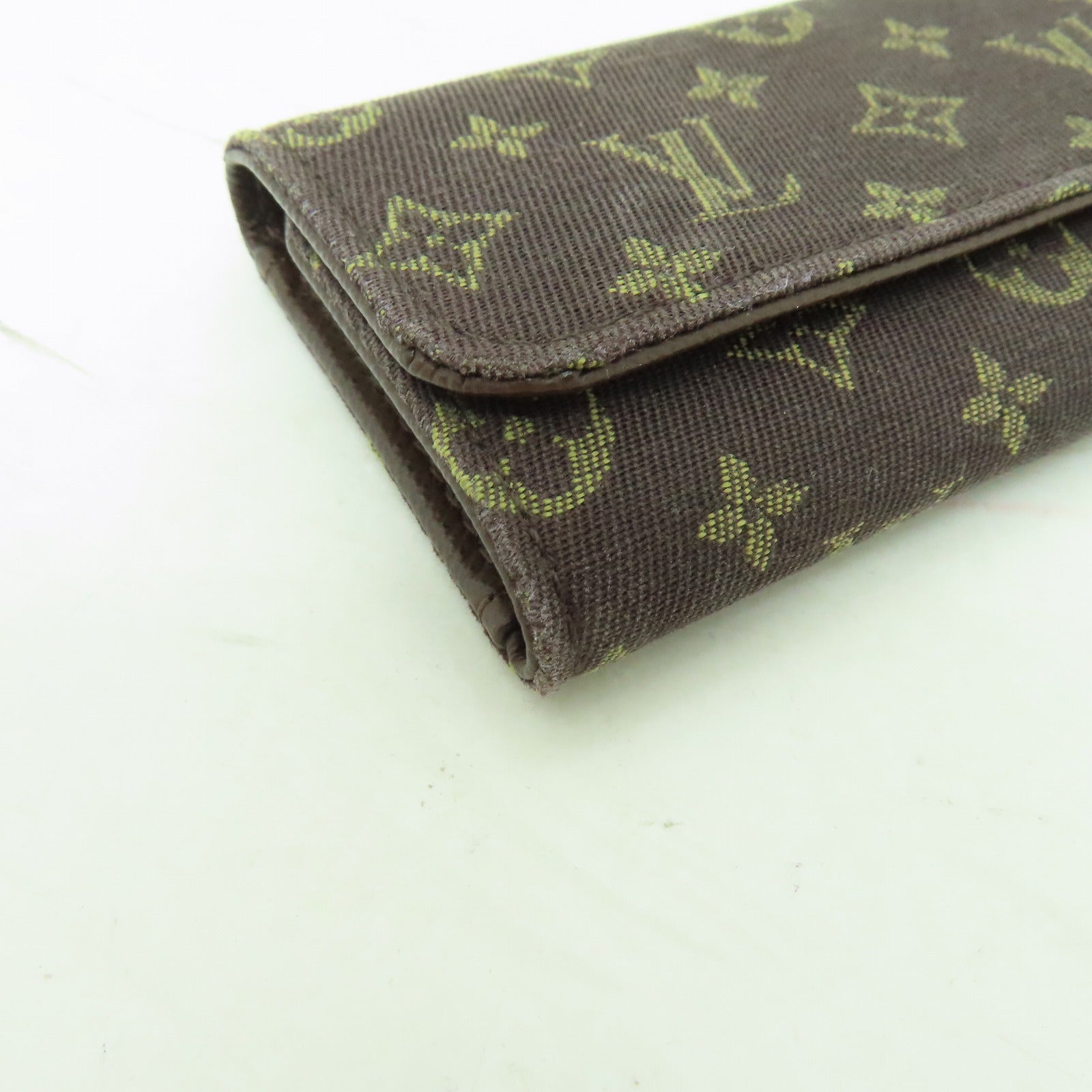LOUIS VUITTON Monogram Mini Lin Multicles 4金扣鎖匙包啡色