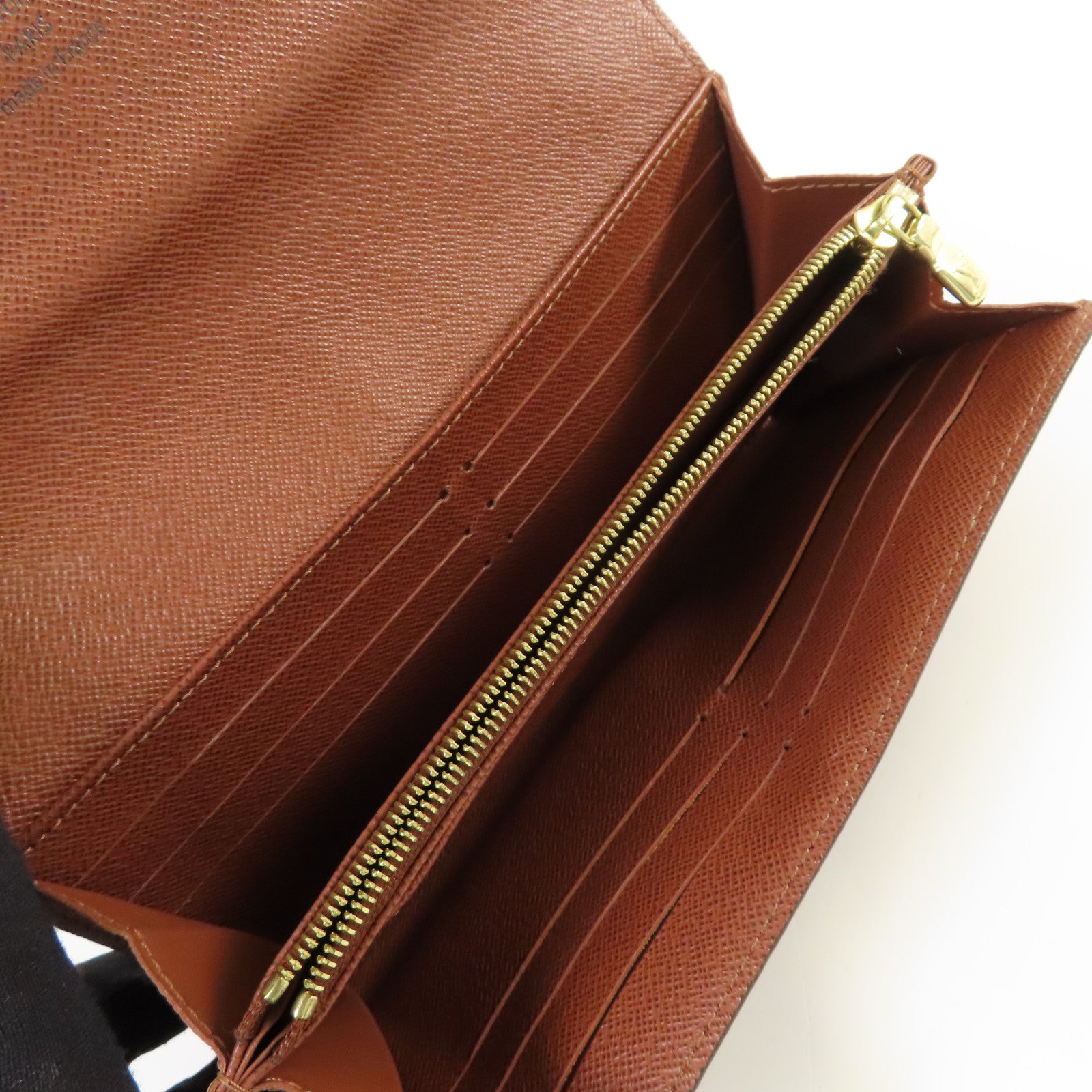 LOUIS VUITTON Monogram Sarah Long Wallet金扣長錢包啡色