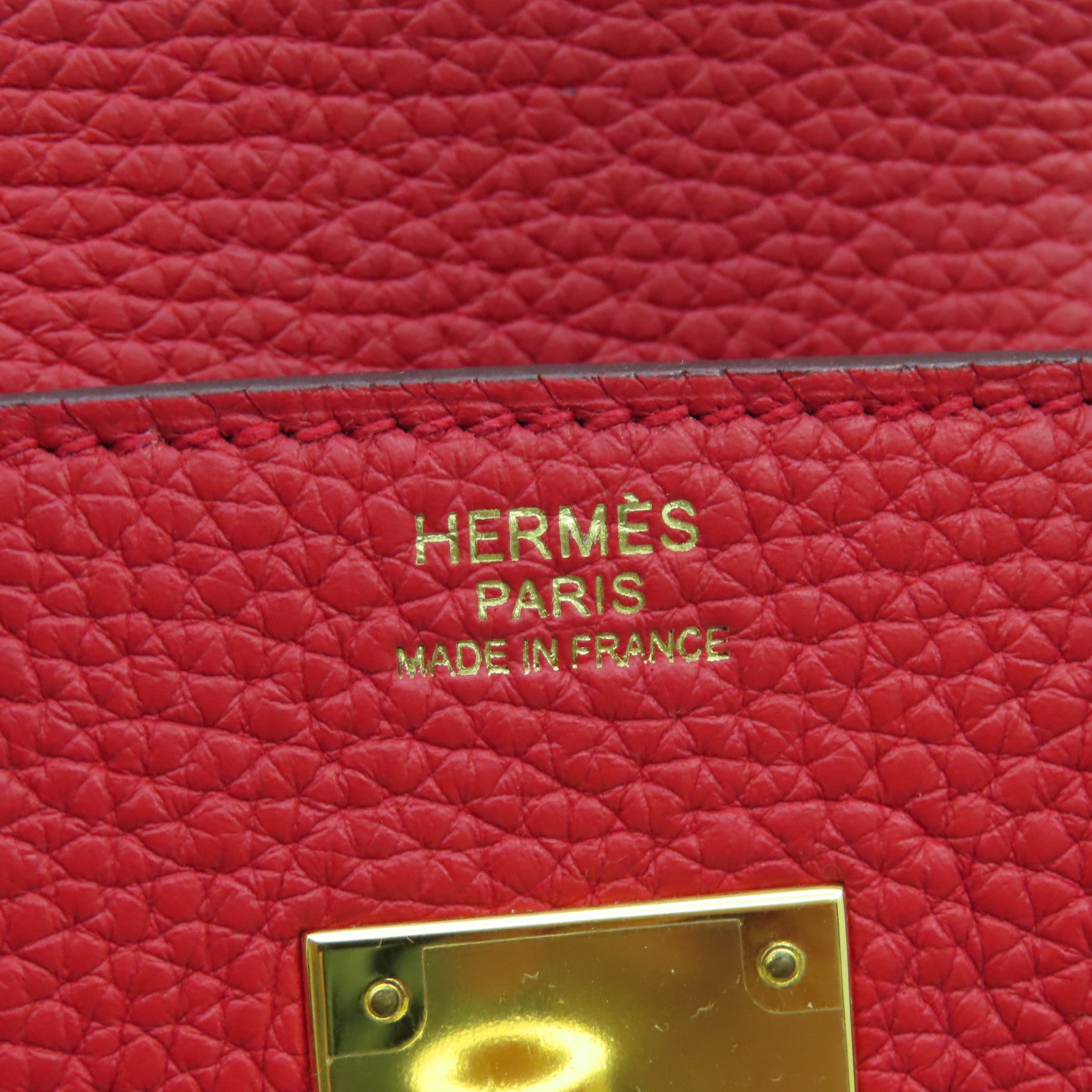HERMES 【激減優惠】Togo皮革Birkin 30金扣手挽袋鮮紅色