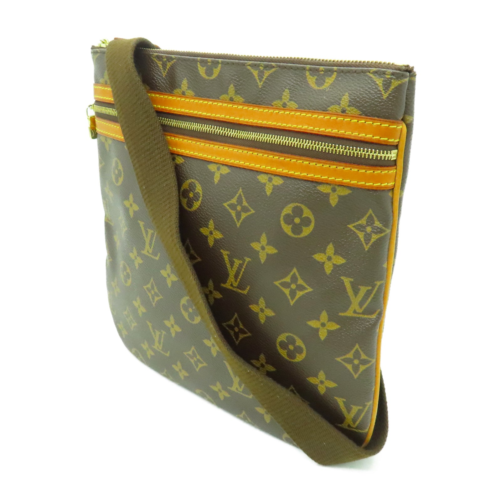 LOUIS VUITTON Monogram Pochette Bosphore金扣肩背袋啡色