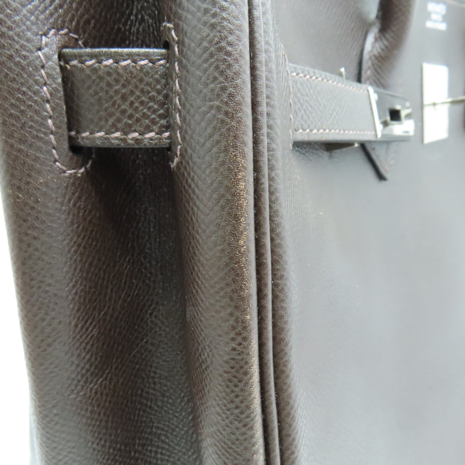 HERMES Epsom皮革Birkin 35银扣手挽袋Chocolat 啡色