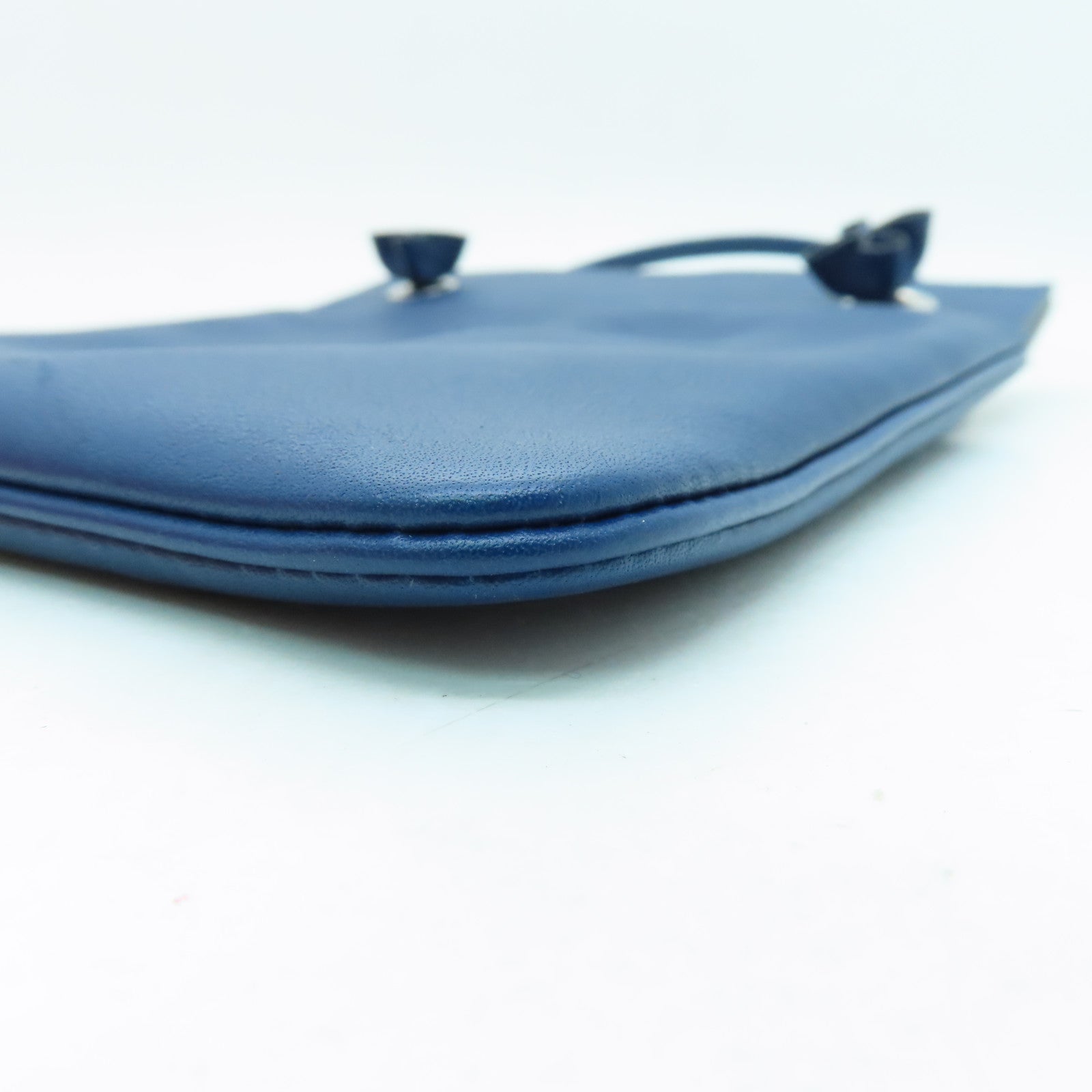 HERMES Swift Leather Aline Mini Silver Buckle Shoulder Bag Dark Blue