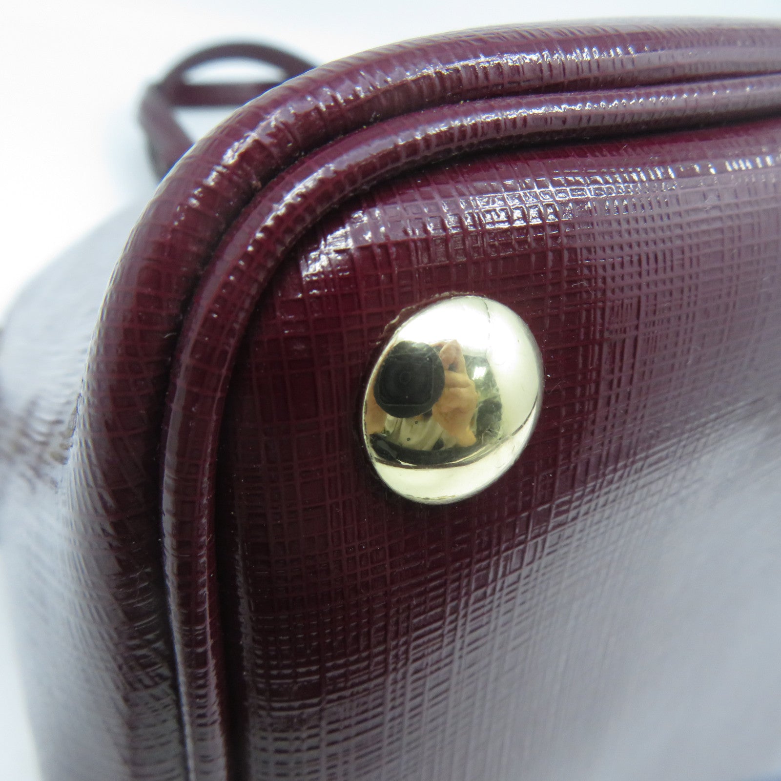 COACH 皮革2 Way Shoulder金扣手挽肩背兩用袋紅色