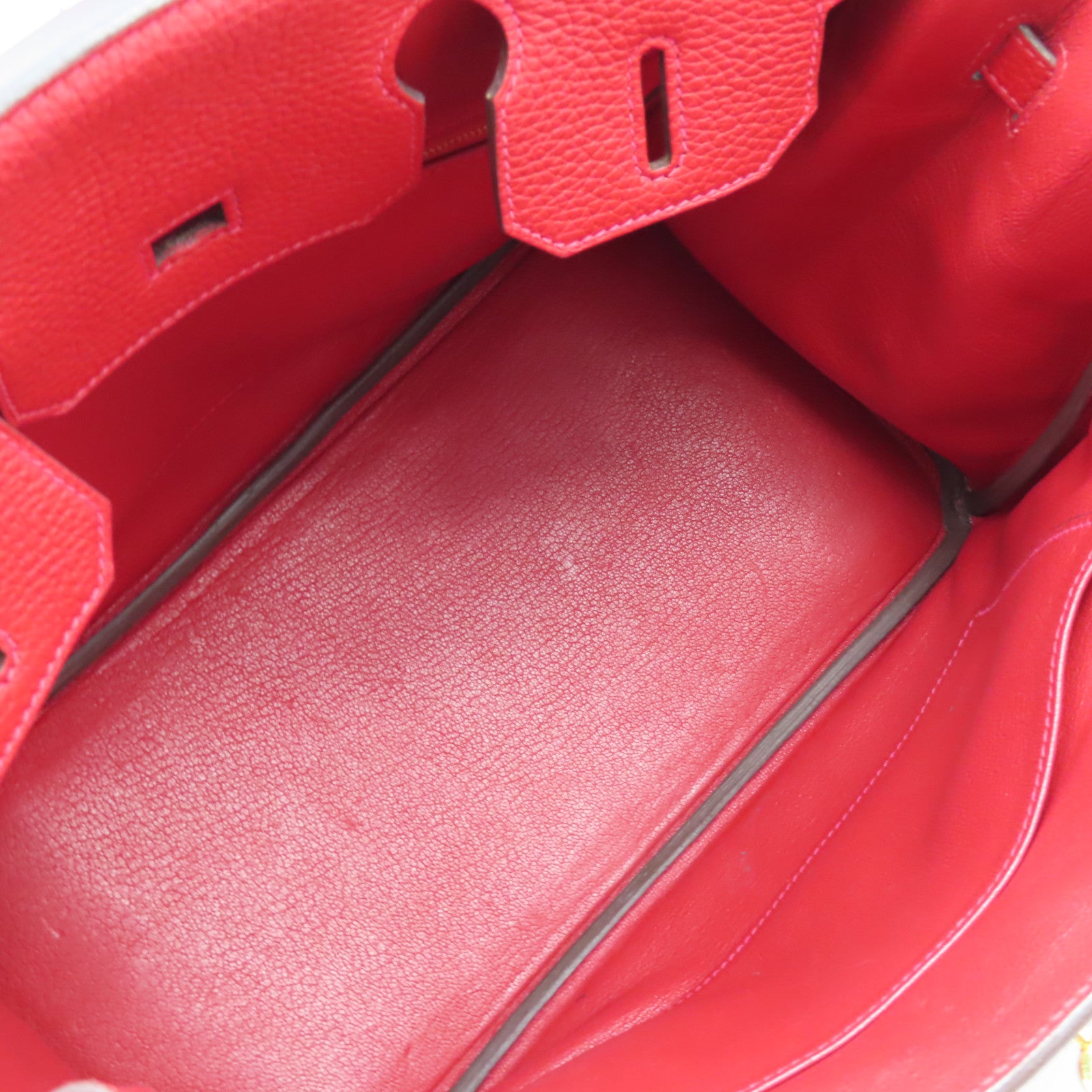 HERMES Togo皮革Birkin 30金扣手挽袋鮮紅色